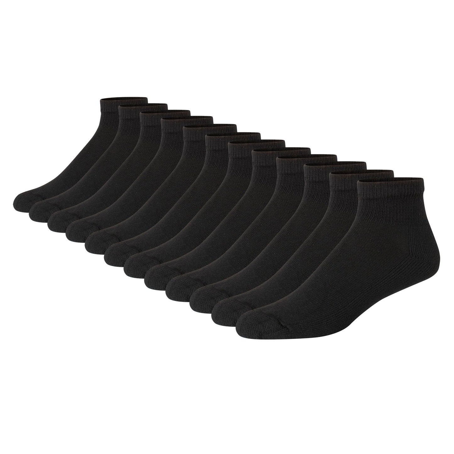 Hanes mens Double Tough Ankle Socks, 12-pair Pack Casual Sock, Black, 12 14 US - Medaid International