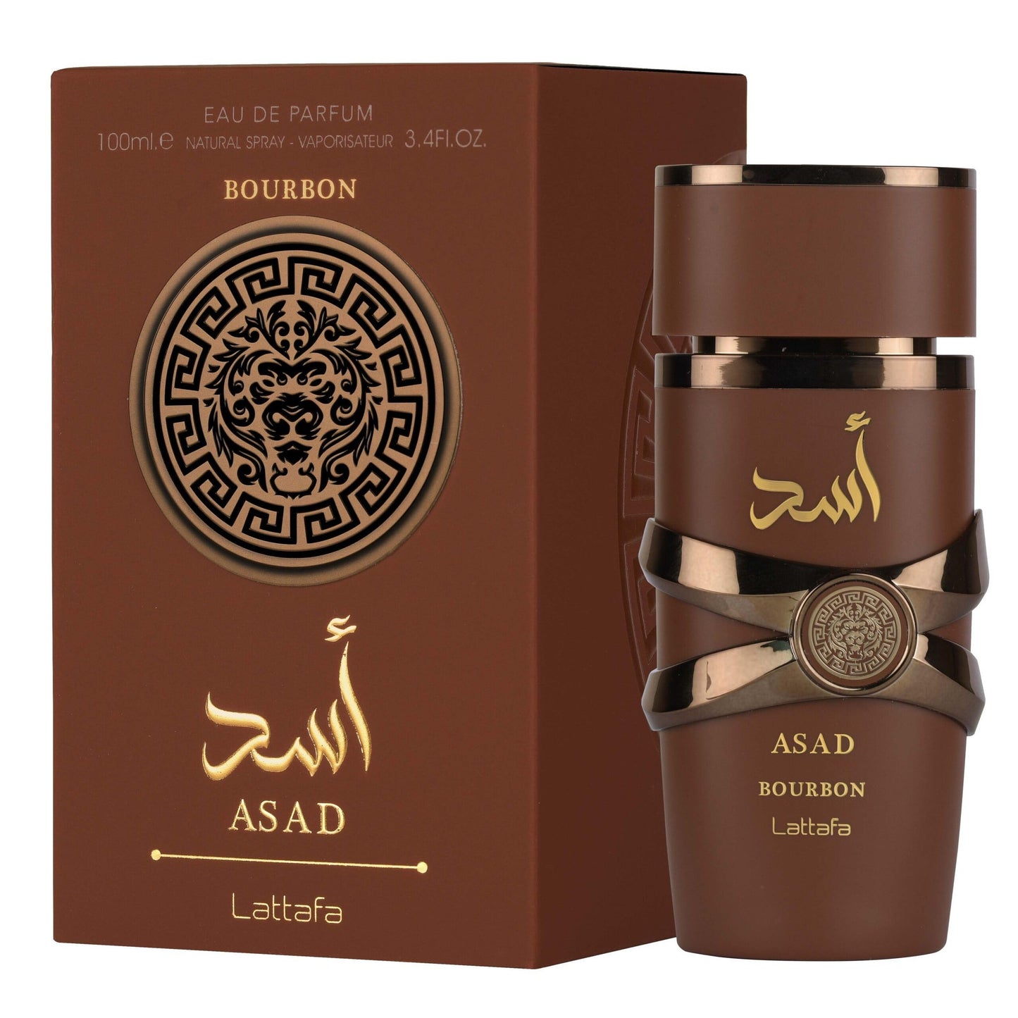Lattafa Asad Bourbon for Unisex Eau de Parfum Spray, 3.4 Ounce / 100 ml - Medaid International