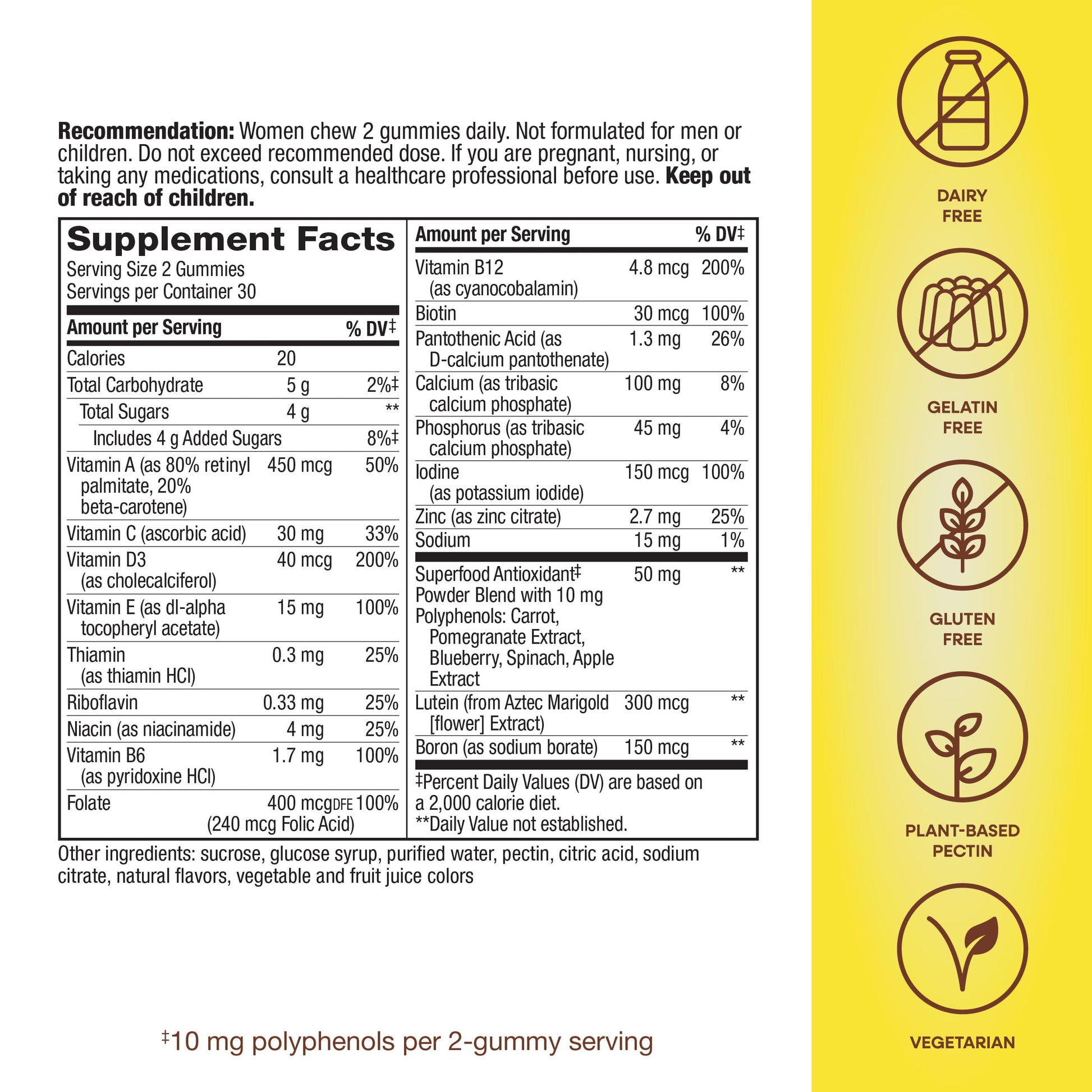 Nature's Way Alive! Women's 50+ Daily Gummy Multivitamins, Women's Supplements, Supports Healthy Heart, Brain & Bones,* B-Vitamins, Mixed Berry Flavored, 60 Gummies (Packaging May Vary) - Medaid International