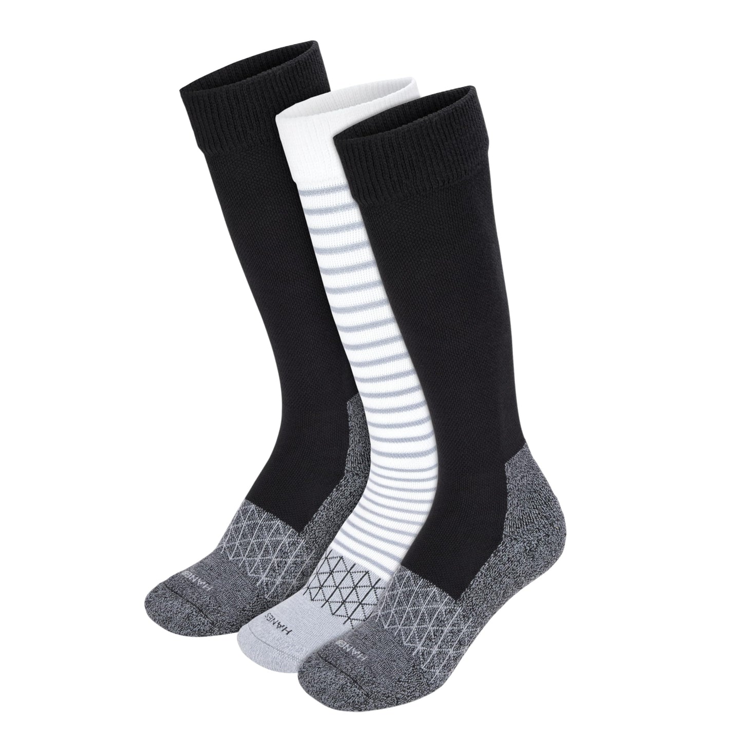 Hanes Women's Over-the-Calf Socks w/Mild Graduated Compression, Absolute Wellness Non-Binding Cushioned Socks, 3-Pack - Medaid International