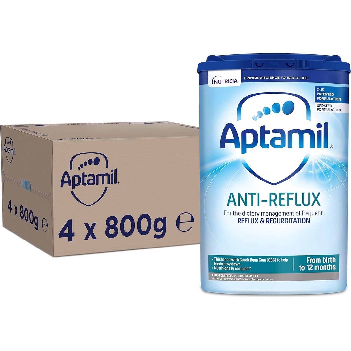 Aptamil Anti-Reflux Baby Milk Powder Formula, from Birth, 800g (Pack of 4) - Medaid International