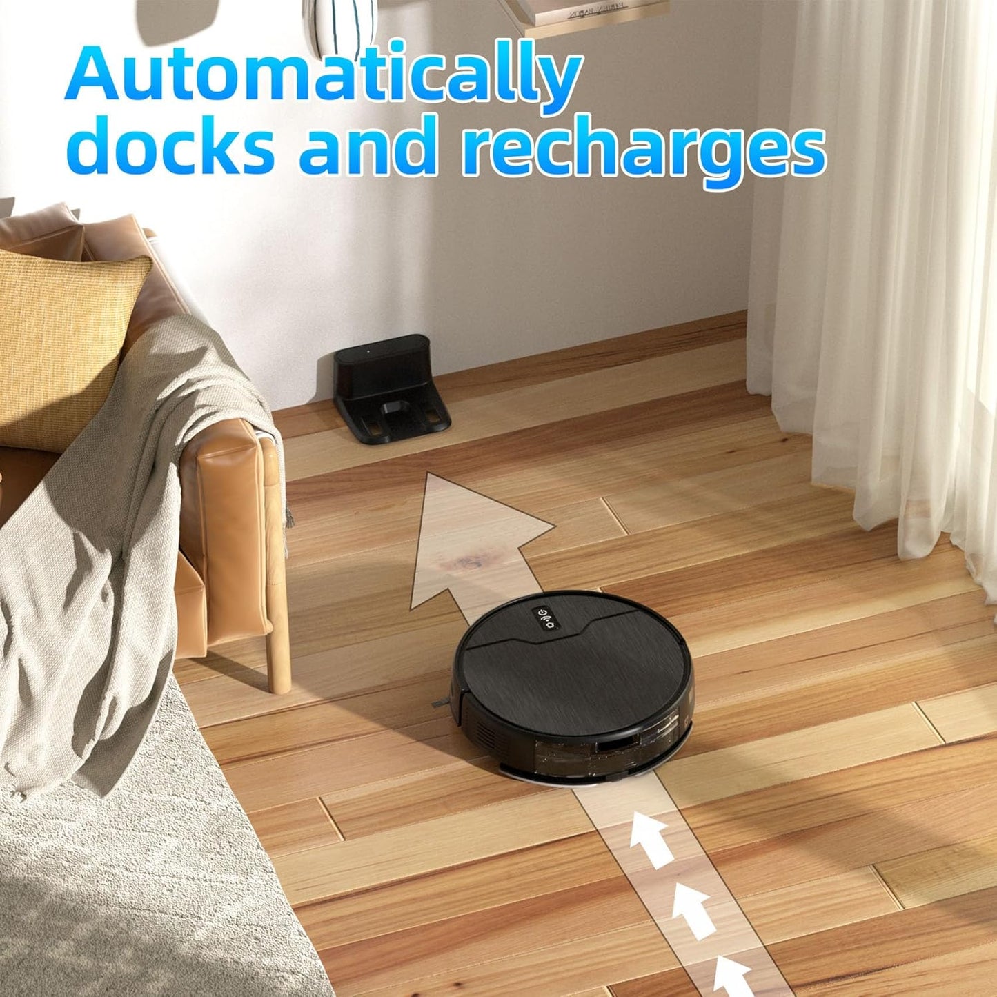 Robot Vacuum and Mop Combo, Robot Vacuum Cleaner, 6 Cleaning Modes, Large Capacity Water Tank Dustbin, Self-Charging, WiFi/App/Alexa, Ideal for Hard Floor, Carpet, Pet Hair - Medaid International