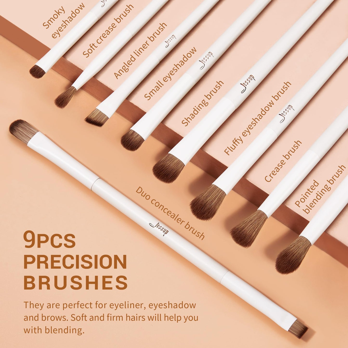 Jessup Makeup Brushes 14Pcs Makeup Brush Set Premium Synthetic Powder Foundation Contour Blush Concealer Eye Shadow Blending Liner Make Up Brush Kit Light Grey T329 - Medaid International