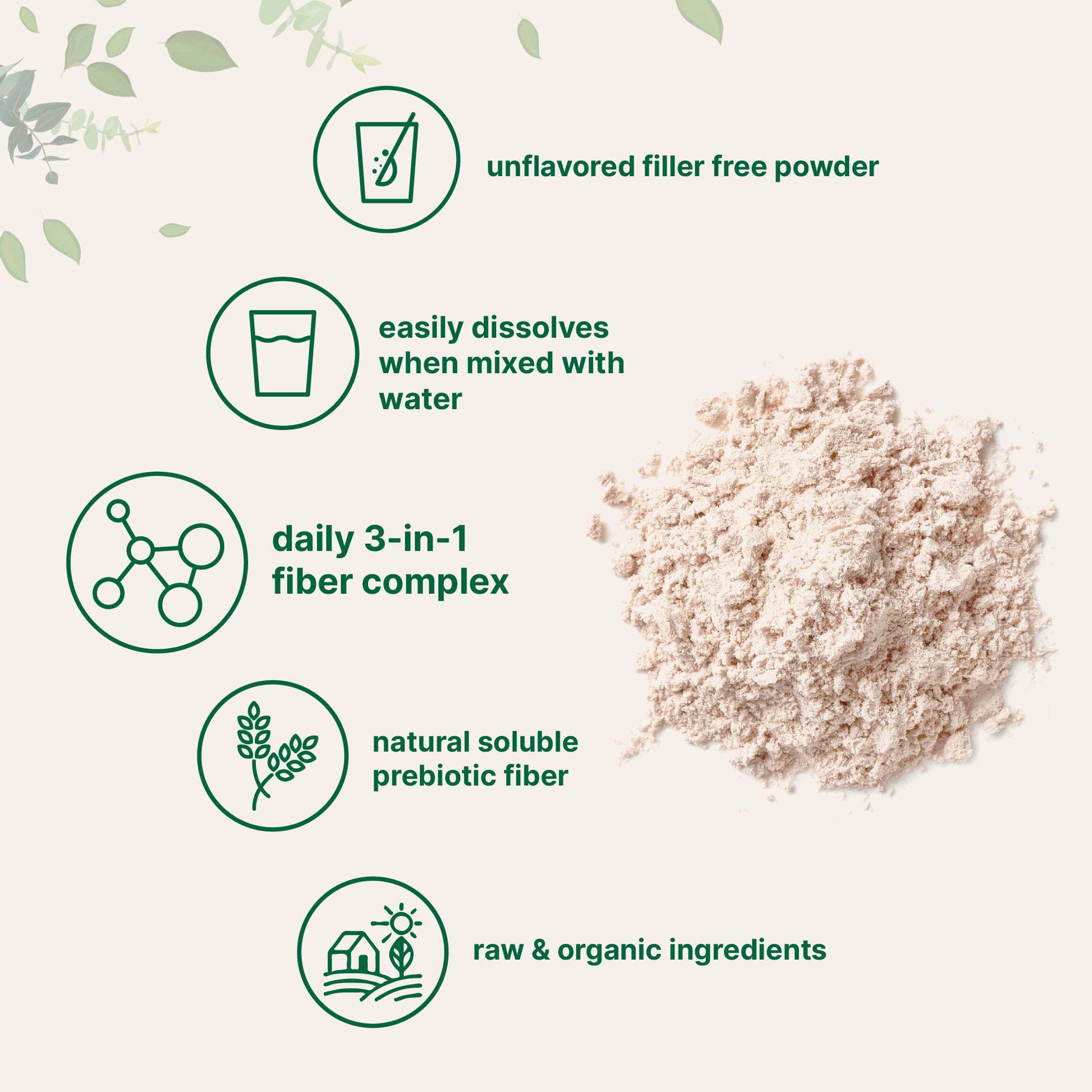 Micro Ingredients Organic Triple Fiber Powder, 2lb | Natural Prebiotic to Support Digestive & Gut Health | Soluble, Easily Digestible | Unflavored, Vegan - Medaid International