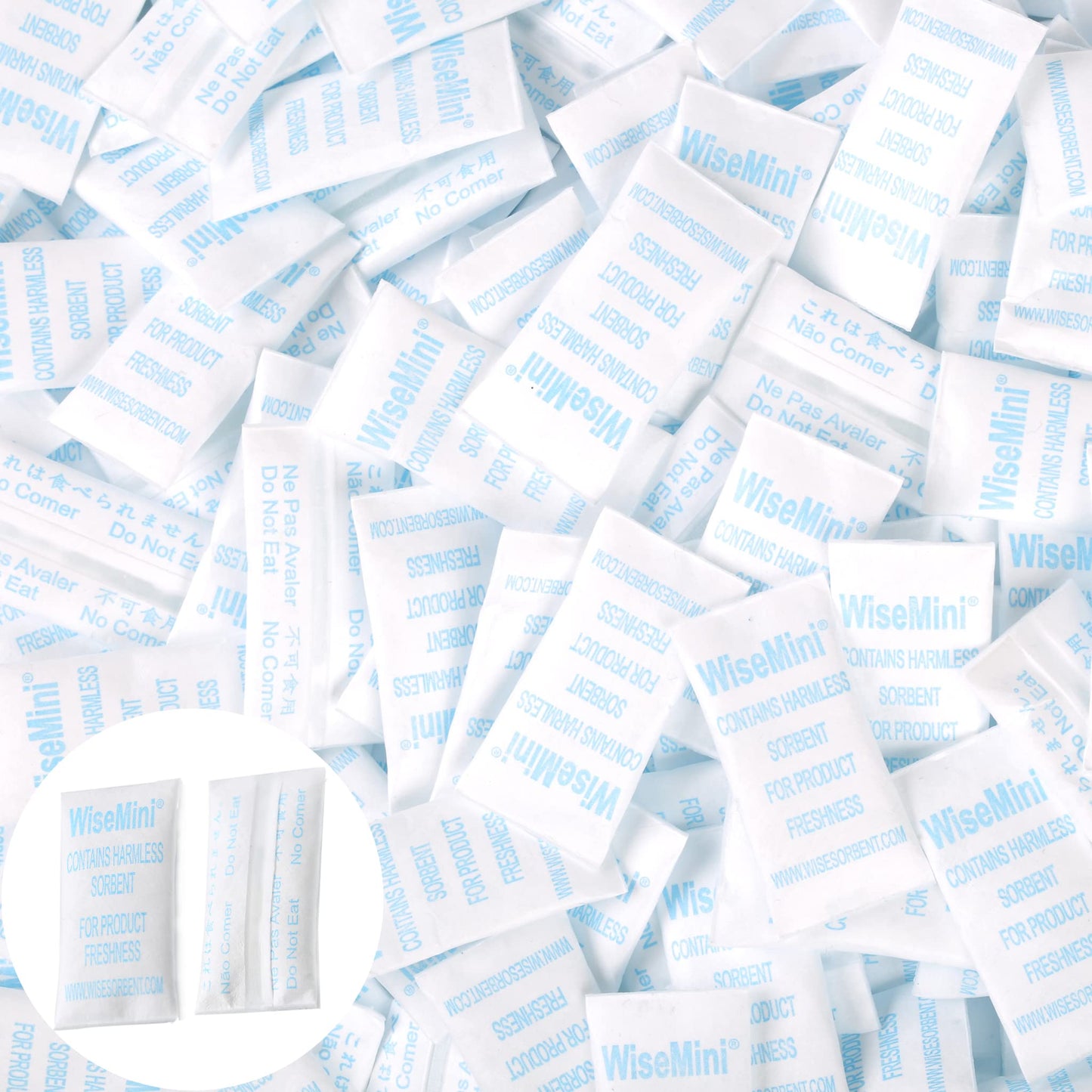 Wisesorb 0.25 Gram 600 Pack Silica Gel Packets, Dessicant Packets, Silica Gel Packs, Moisture Absorbers for Food Storage, Food Safe Desiccant Dehumidifiers - Medaid International