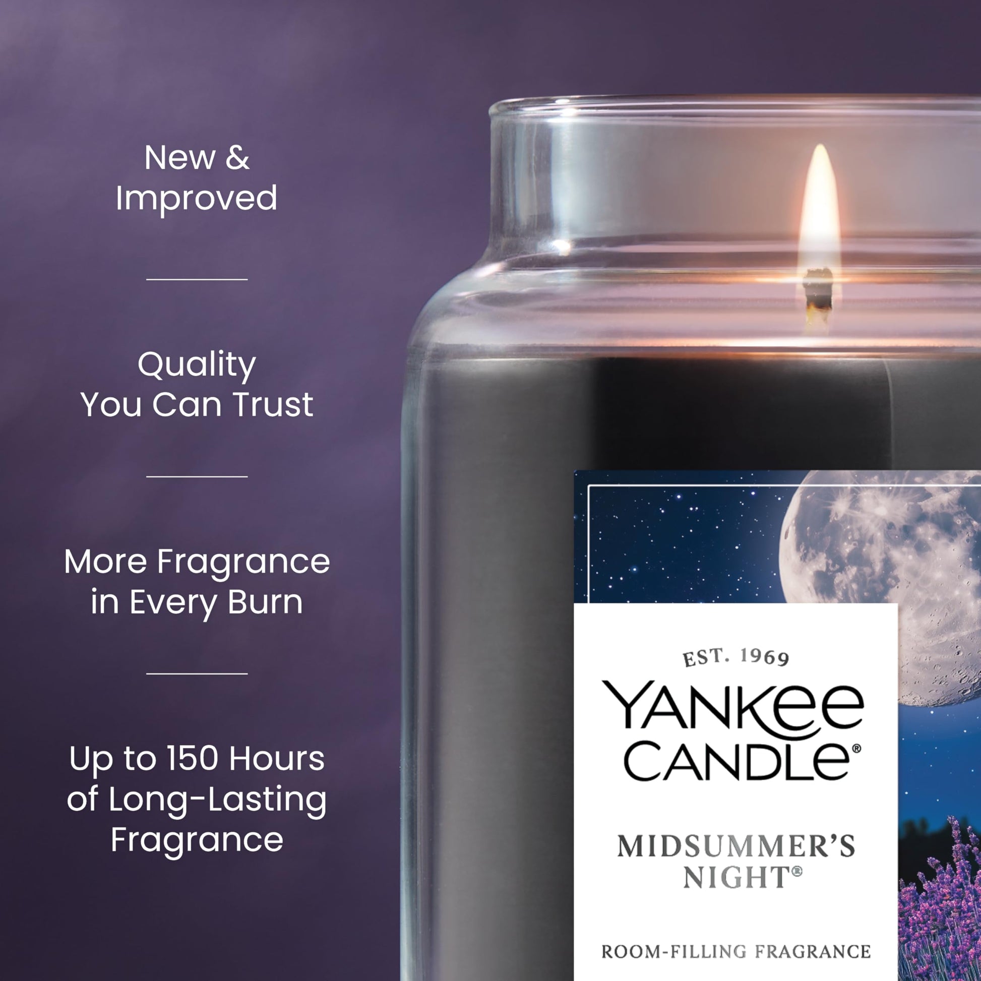 Yankee Candle Mid Summer's Night Scented Candle, 22oz Large Jar with up to 150 Hour Burn, Giftable - Medaid International