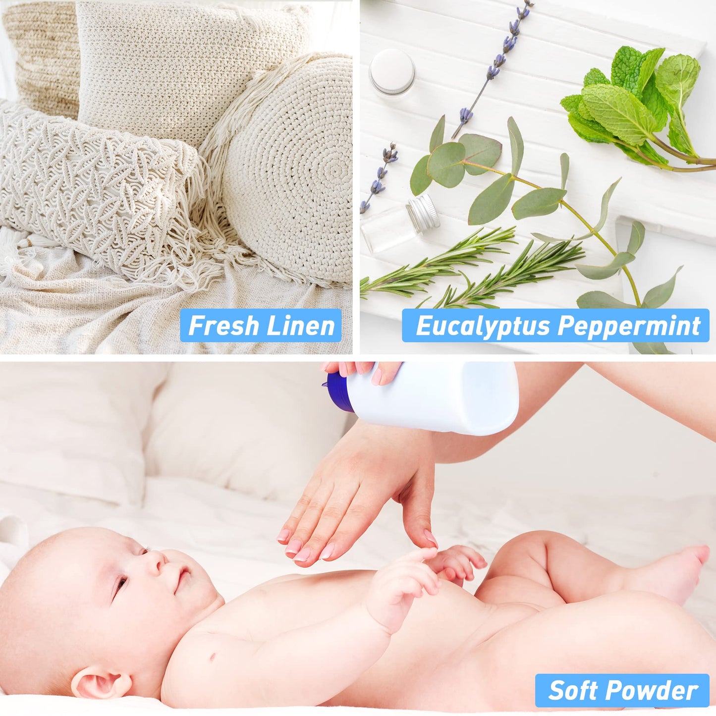 Clean Fragrance Oil, ESSLUX Essential Scented Oils for Diffuser for Home, Premium Soap Candle Making Scents, Aromatherapy Oils Collection for Laundry, Humidifiers, Fresh Scents for Spring Summer - Medaid International