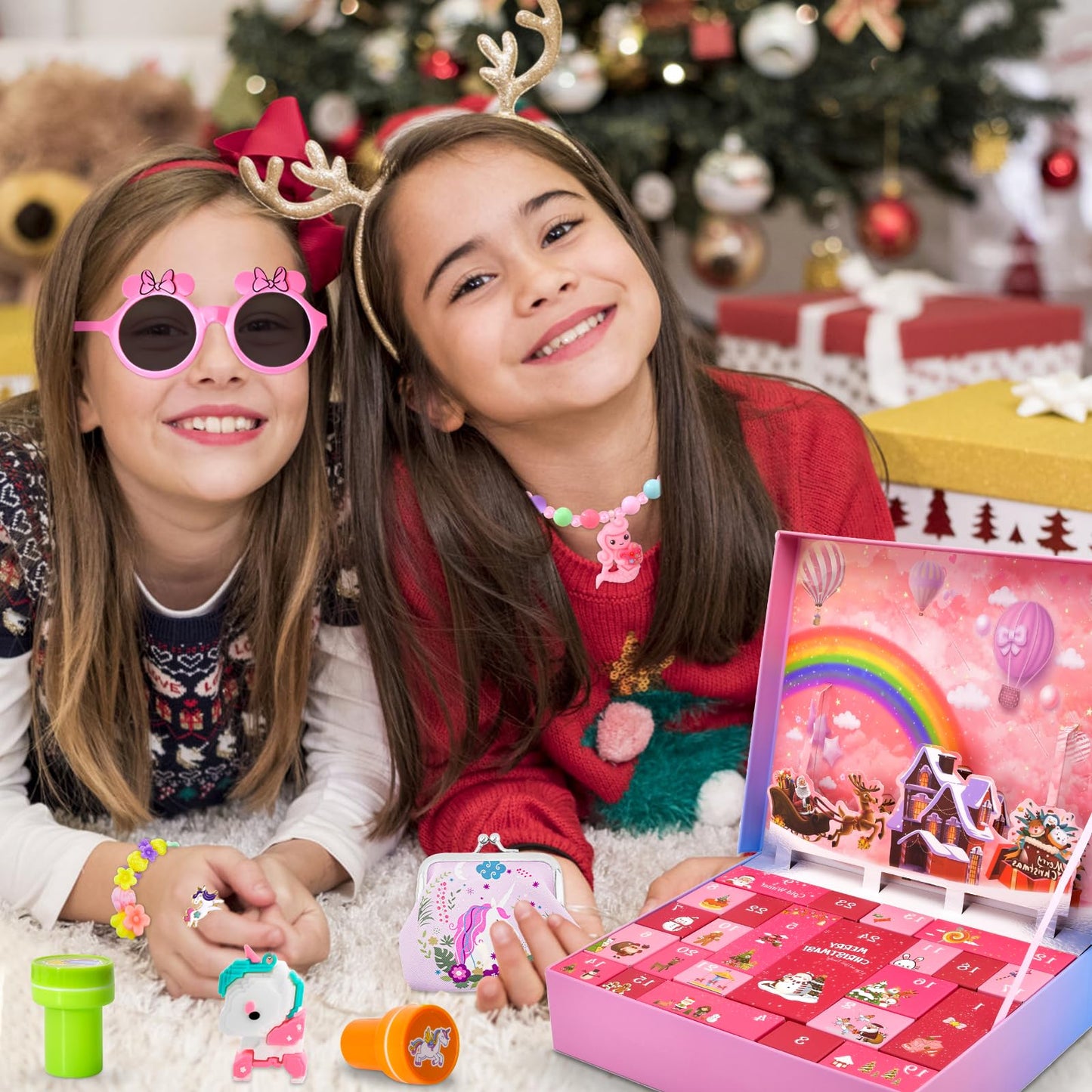 Advent Calendar 2025 Girls, Unicorn Gifts for Girl 24 Days Xmas Count Down Box, Countdown Calendar Surprises for 4 5 6 7 8 9 10 11 12 year old Girls, Christmas Gifts for Kids - Medaid International
