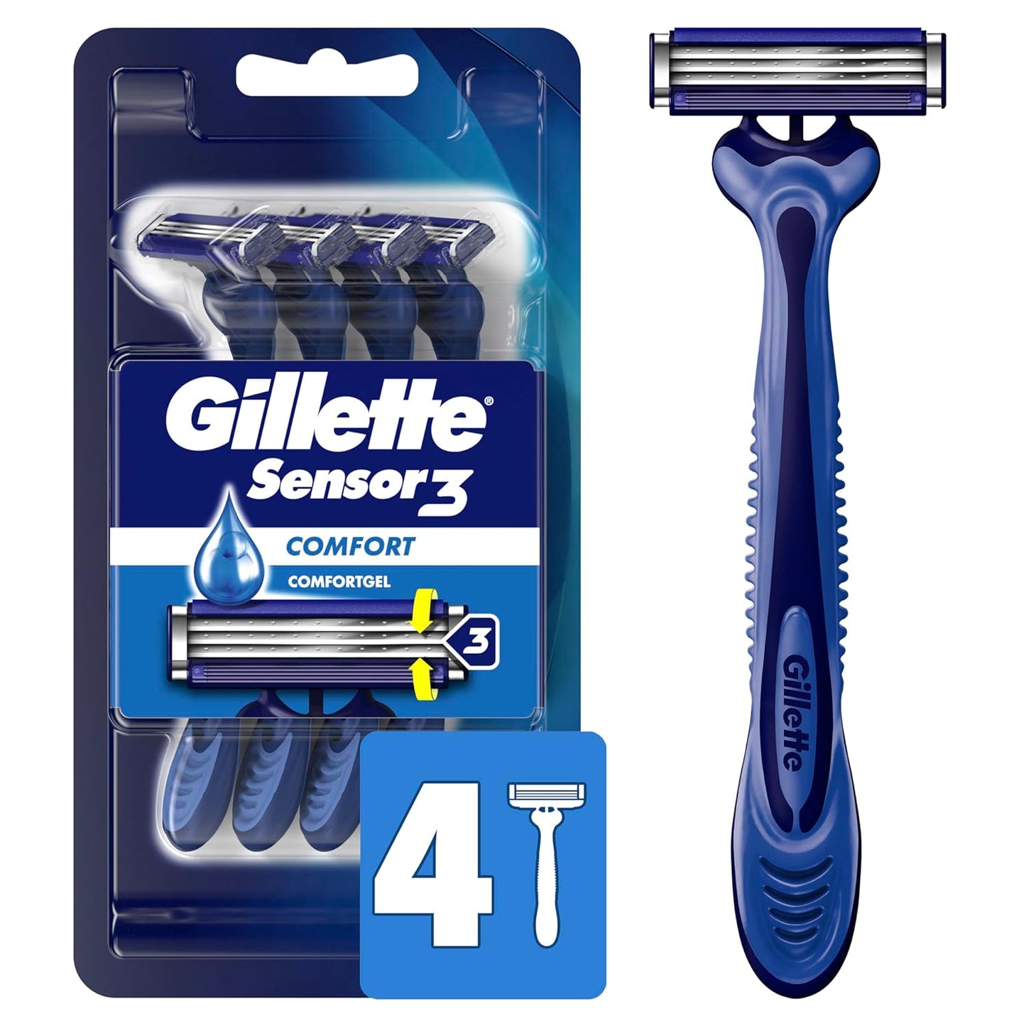 Gillette Series 3X Action Shave Gel, Sensitive Twin Pack, 7 Oz (Pack of 2) - Medaid International