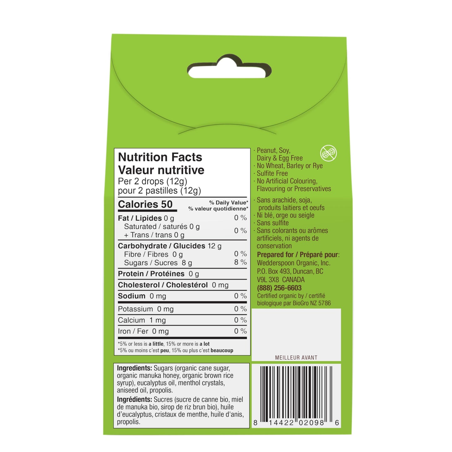 Wedderspoon Organic Manuka Honey Drops, Eucalyptus & Bee Propolis, 20 Count (Pack of 1), Genuine New Zealand Honey, Perfect Remedy For Dry Throats - Medaid International