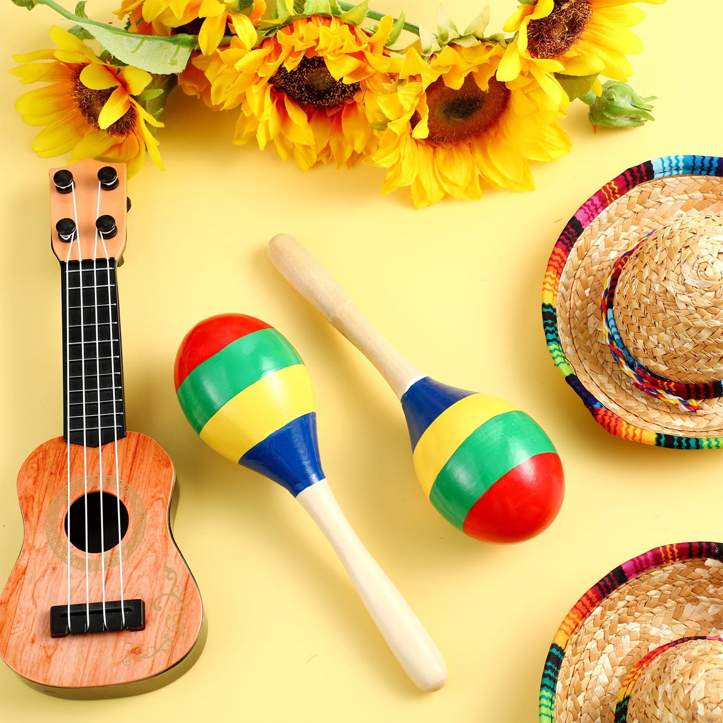 Boao 2 Pcs Wooden Maracas Wooden Hand Percussion Rattles Colorful Shaker Musical Instruments Noisemaker Musical Party Favor For Birthday Party Classroom(Classic Color) - Medaid International