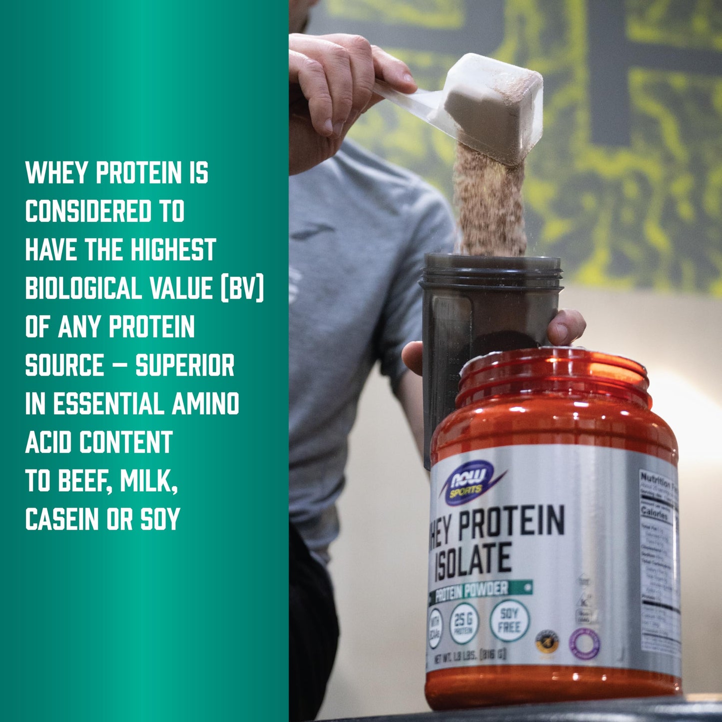 NOW Foods Sports Nutrition, Whey Protein Isolate, 25 g With BCAAs, Unflavored Powder, 1.2-Pound - Medaid International