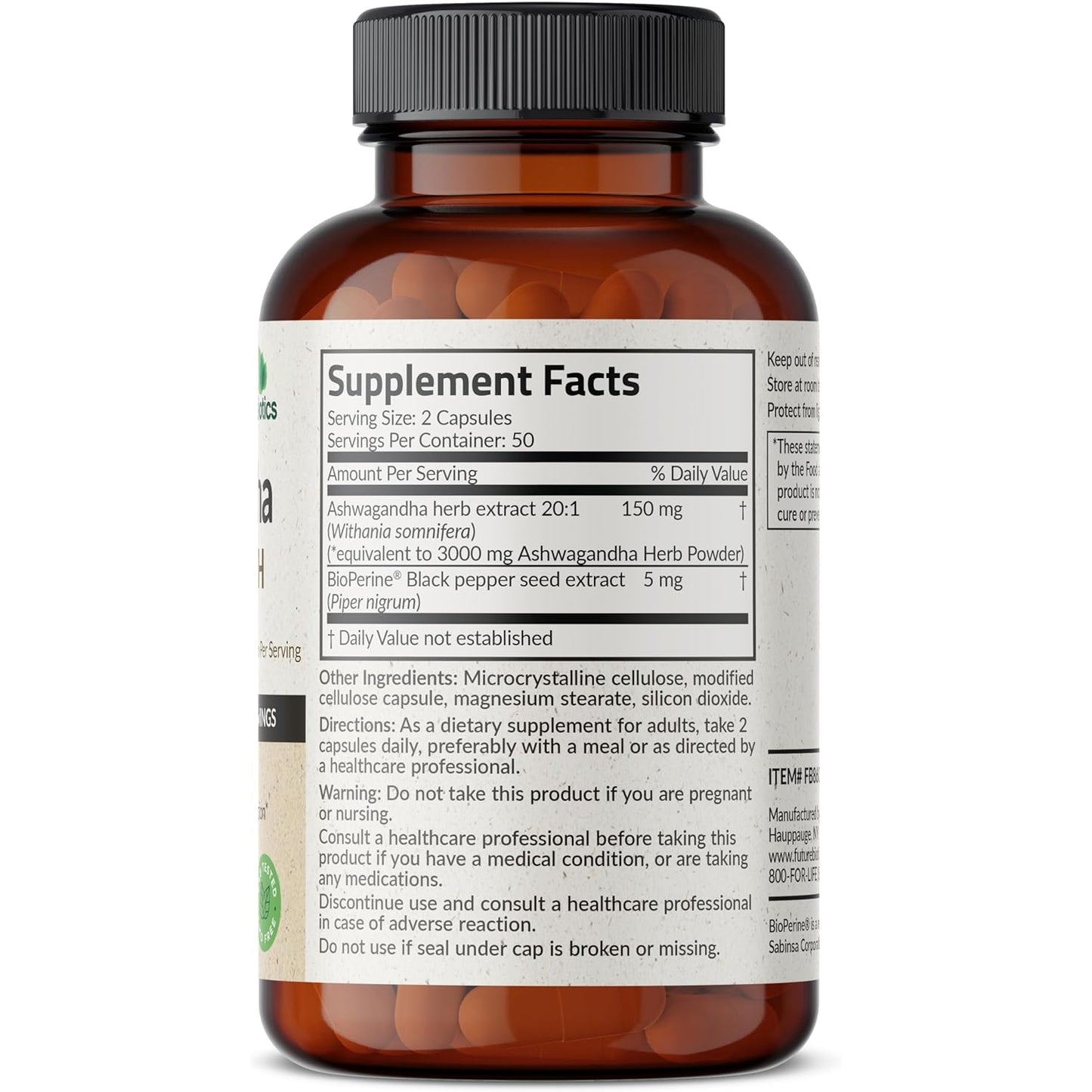 Ashwagandha Capsules - Futurebiotics - 100 pack - Medaid International