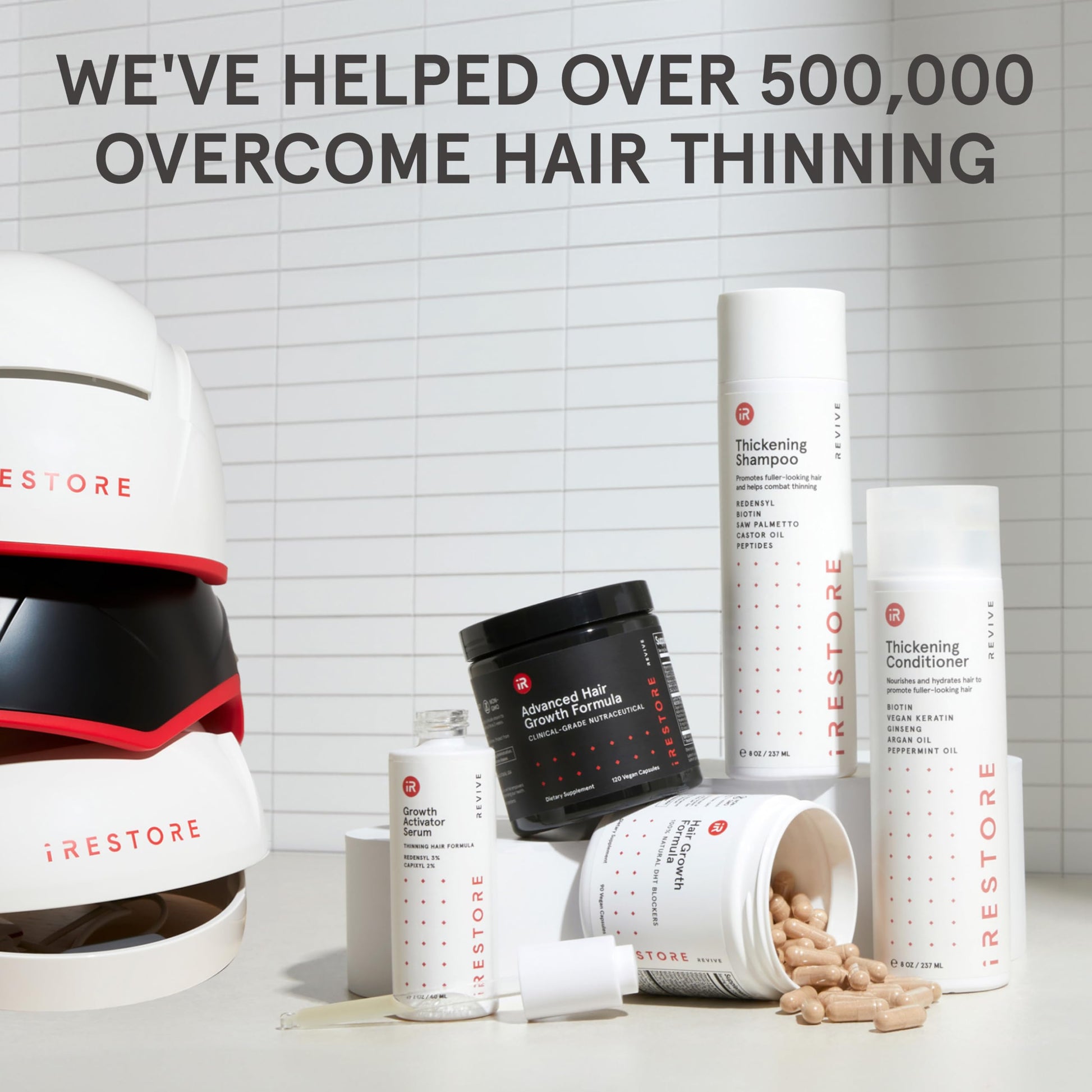 iRestore Advanced Hair Growth Supplement for Women with Lustriva, Hair Vitamins for Faster Hair Regrowth, Best for Hair Loss and Thinning, 1 Month Supply - 1 Count (Pack of 1) - Black - Medaid International