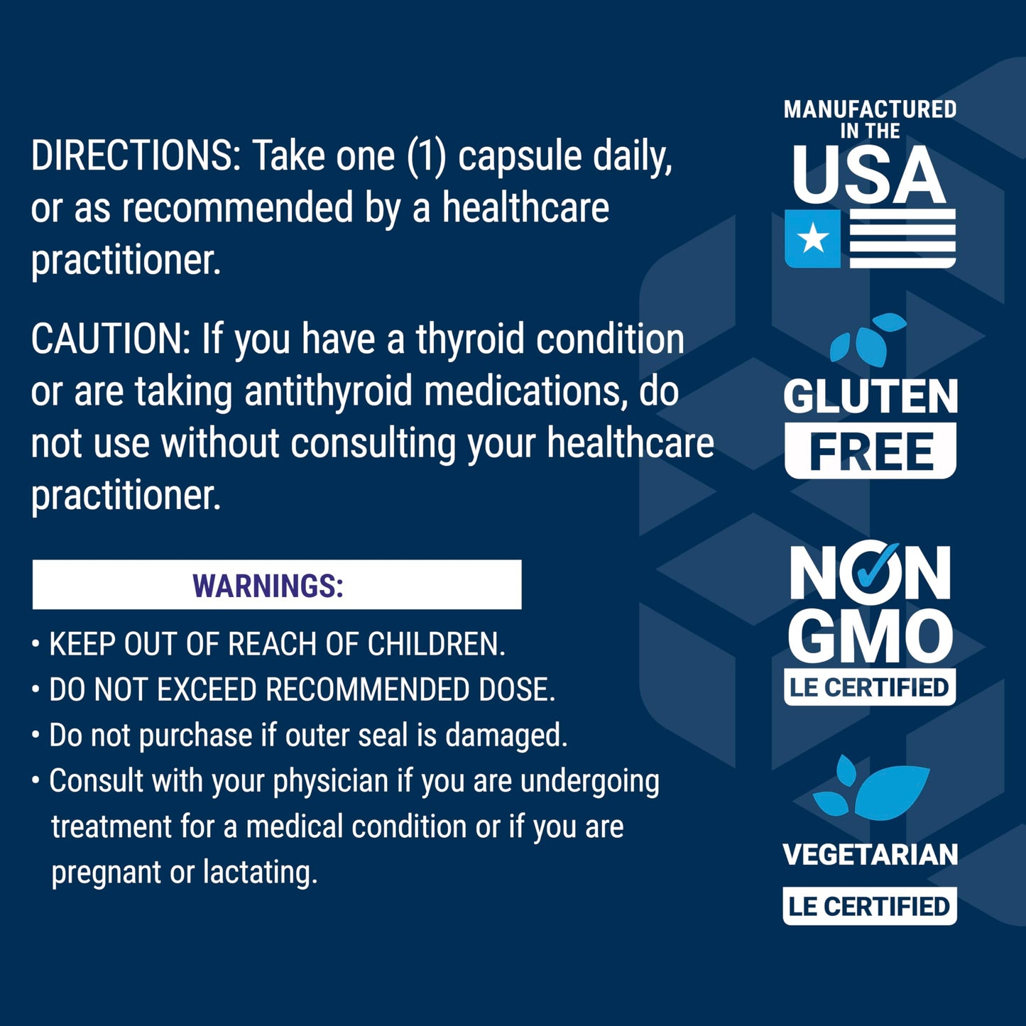 Life Extension Sea-Iodine™, kelp and bladderwrack-derived Iodine, Supports Healthy Levels of This Essential Nutrient for Thyroid Health and Beyond, Non-GMO, Gluten-Free, Vegetarian, 60 Capsules - Medaid International