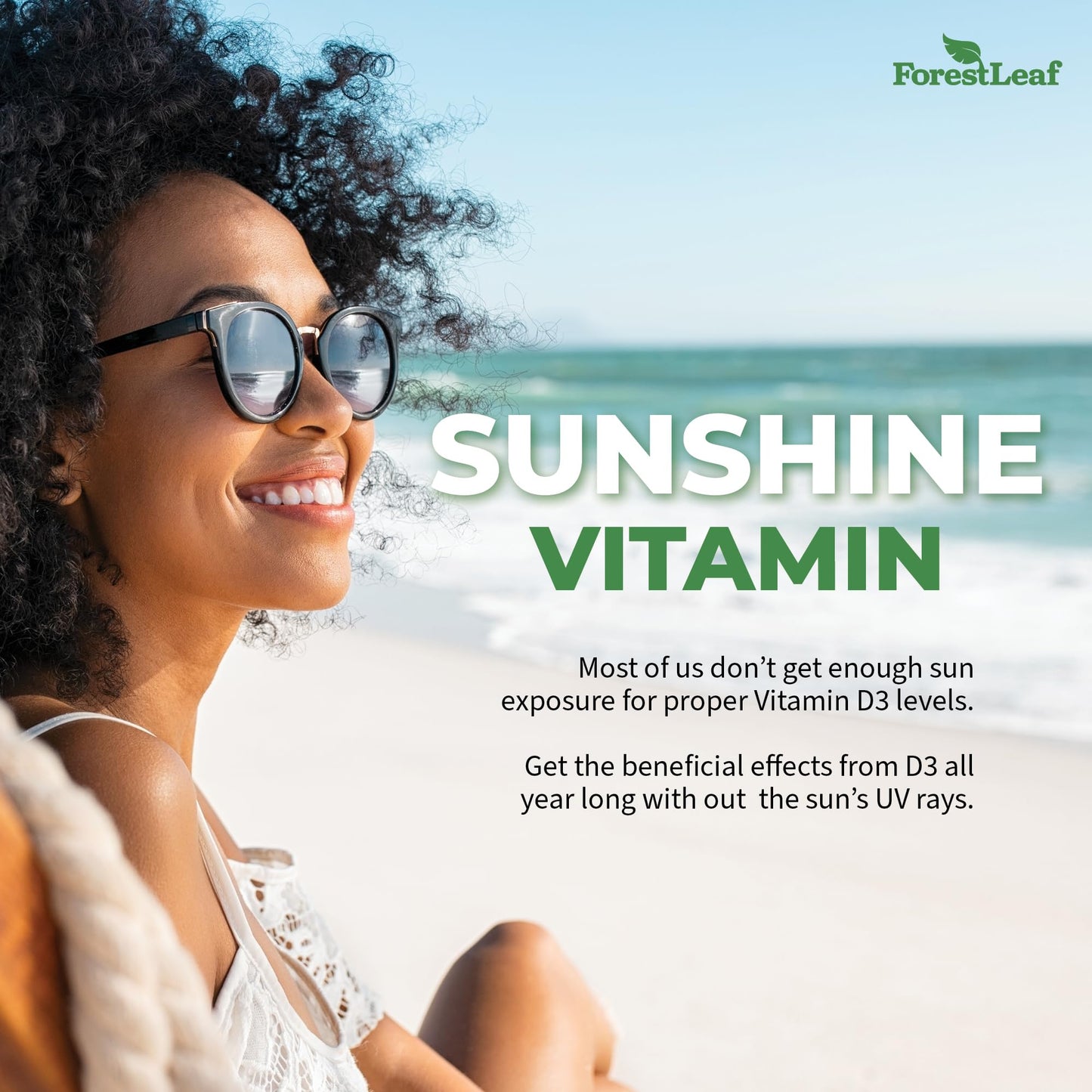 ForestLeaf Vitamin D3 10,000 IU | VIT D - VIT D3 Vitamin D Supplements for Women and Men | Bone Health, Teeth and Immune Support | Easy to Swallow Pills | High Potency Daily, 6-Month Supply, 180 Caps - Medaid International