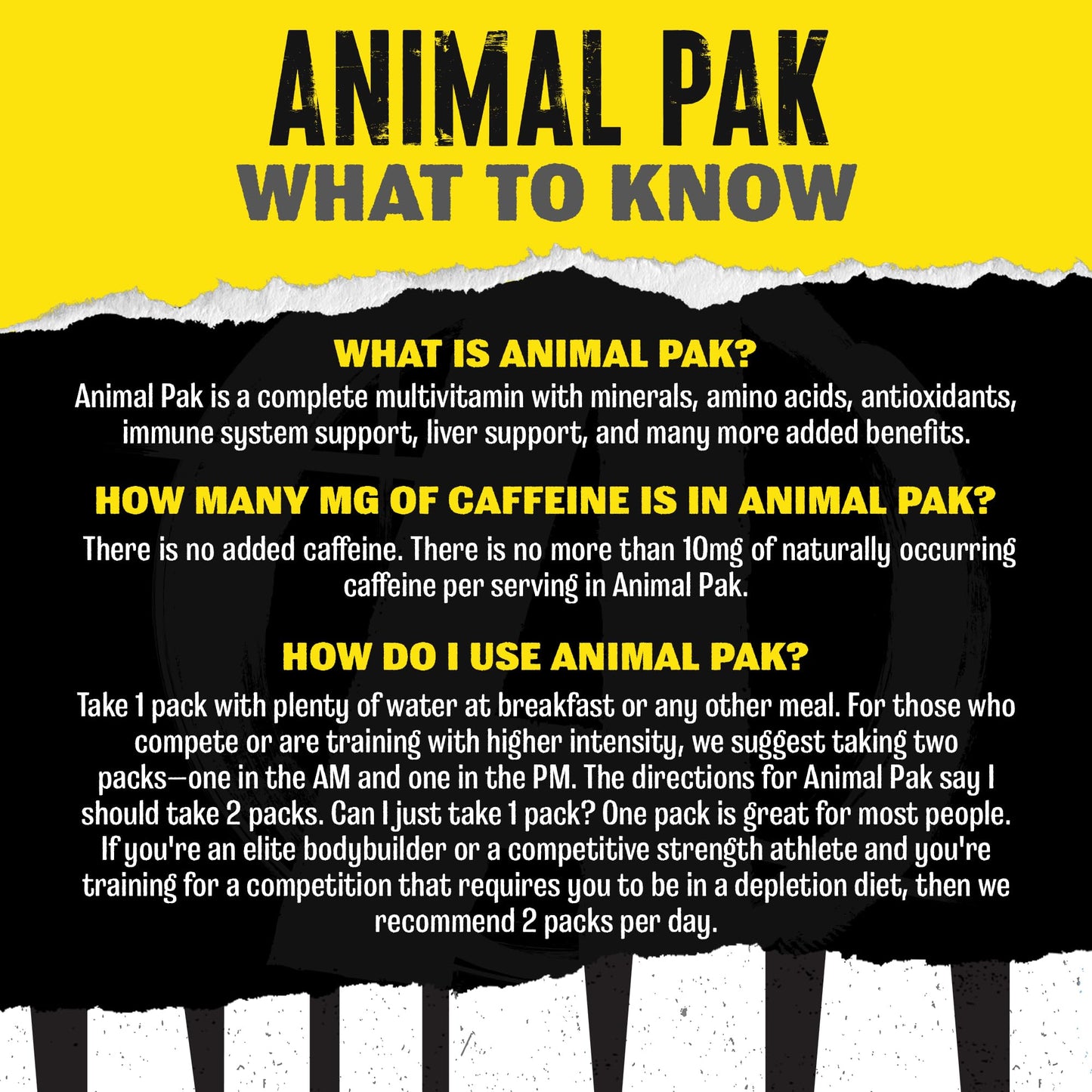 Animal Pak - Convenient Multivitamin for Men & Women Daily All-in-One Vitamin & Supplement Pack - Zinc, Vitamins C, B, D, Amino Acids, and Immune Support - Sports Nutrition Performance - 44 Count - Medaid International