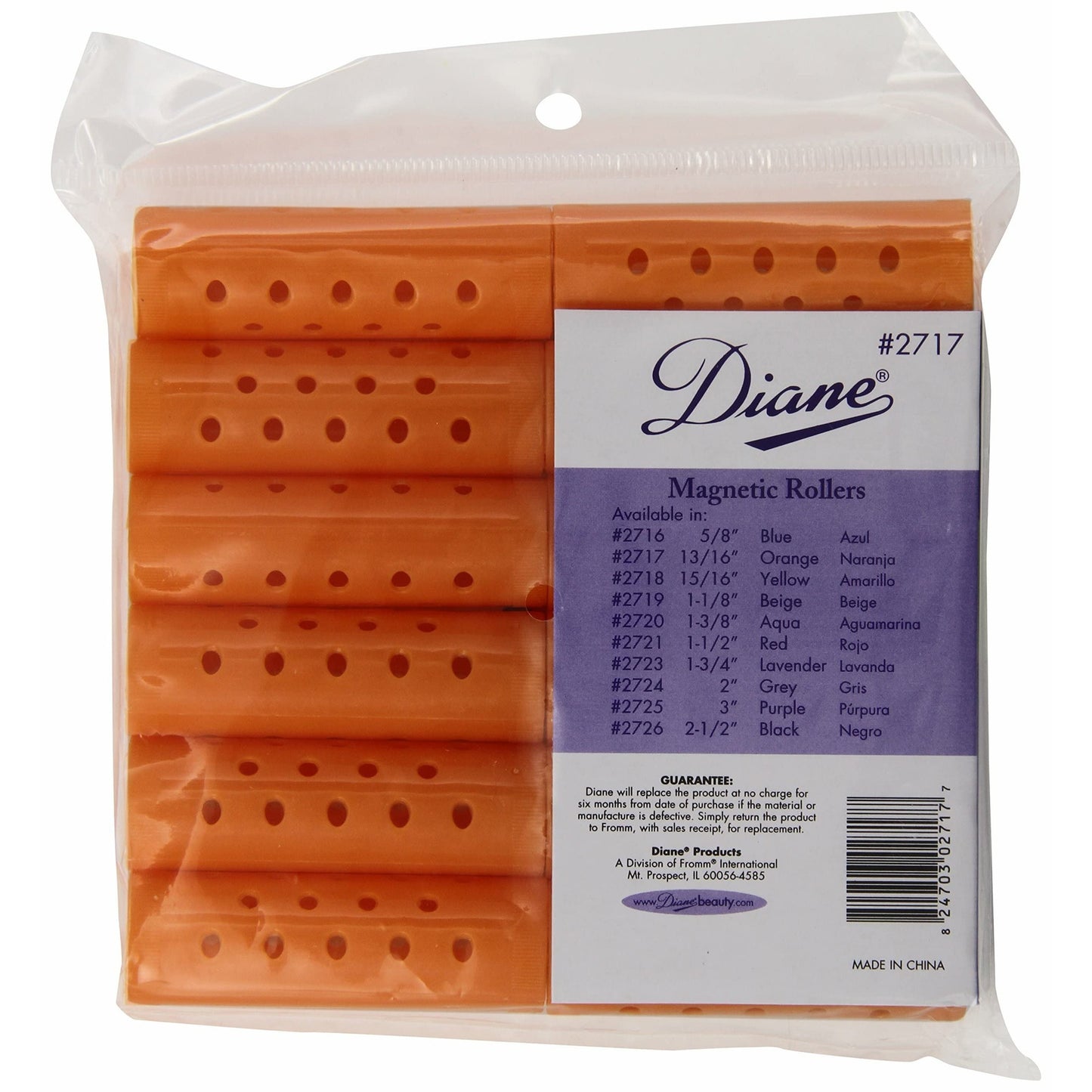 Diane Magnetic Rollers, Orange, 0.81 Inch, 12 Count (Pack of 1) - Medaid International