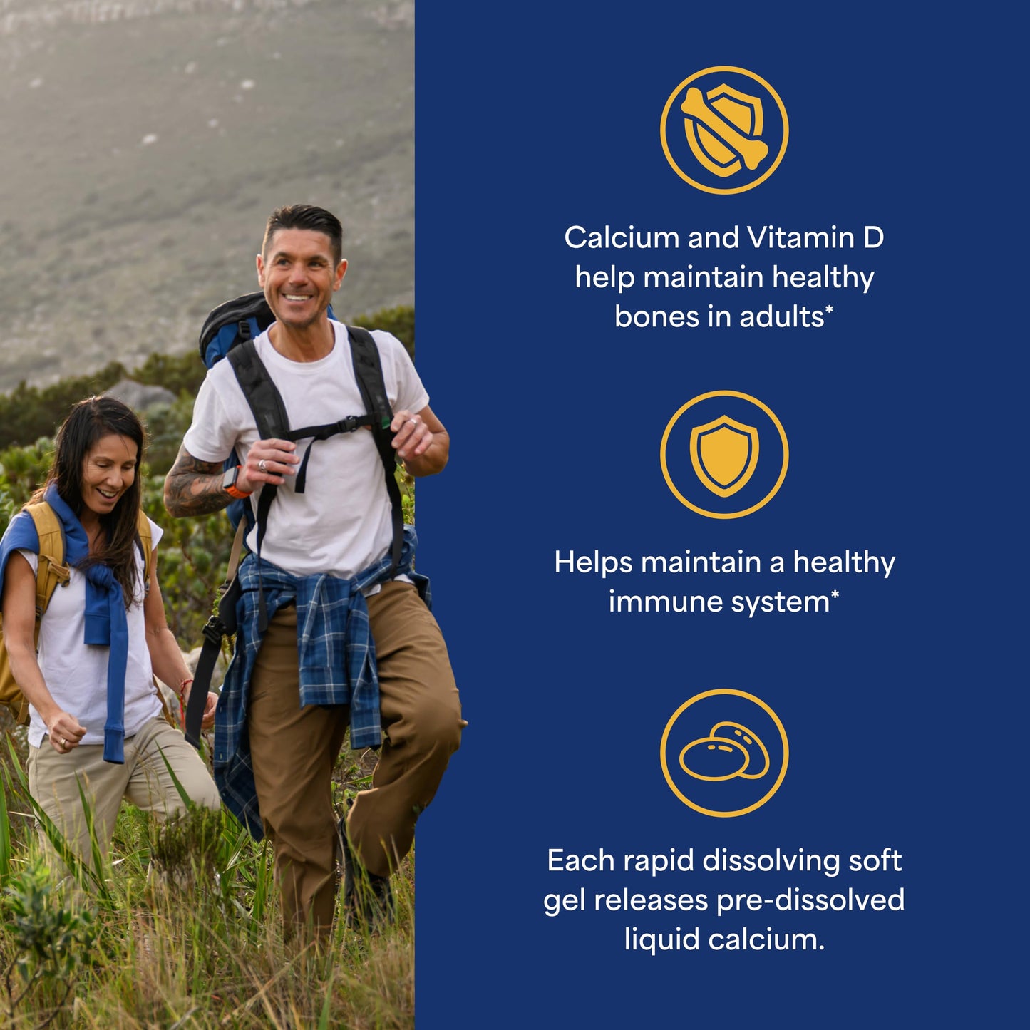 Puritan's Pride Absorbable Calcium 1200 mg Plus Vitamin D3 25mcg 1000 IU With Bone-Active™, Dietary Supplement For Bone Strength, Heart, Nerve, Muscle, And Immune Support, 100 Rapid Release Softgels - Medaid International