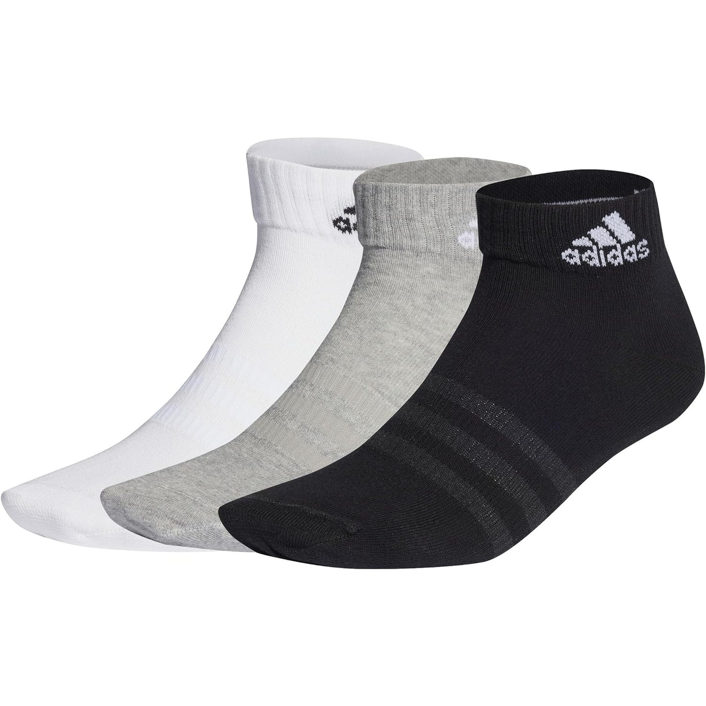 adidas Unisex T SPW ANK 3P BLACK/WHITE IC1282 NOT SPORTS SPECIFIC SOCKS for Unisex ANKLE SOCKS - Medaid
