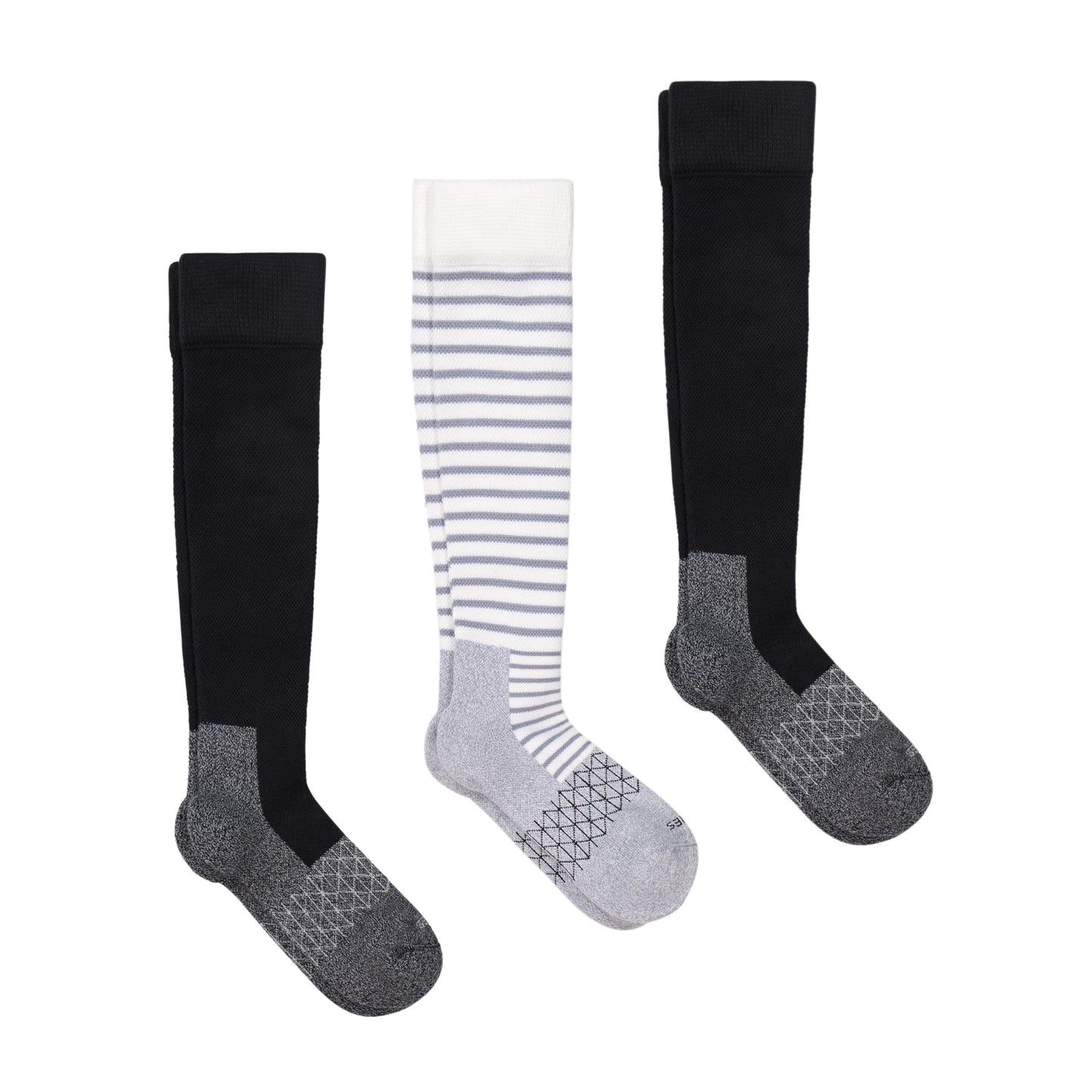 Hanes Women's Over-the-Calf Socks w/Mild Graduated Compression, Absolute Wellness Non-Binding Cushioned Socks, 3-Pack - Medaid International