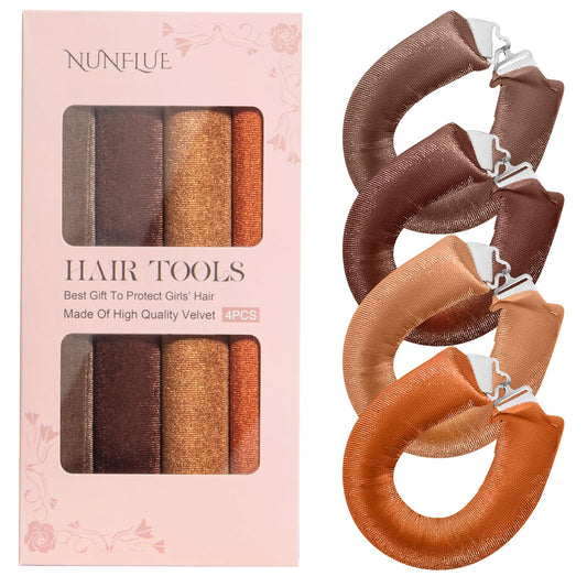 NUNFLUE Heatless Curls Overnight Set - Jumbo Soft Hair Curlers to Sleep In, No Damage Velvet Curling Rods with Silk Scarf, Overnight Non-Heating Sleep Styling Tools for All Hair Types - Medaid International