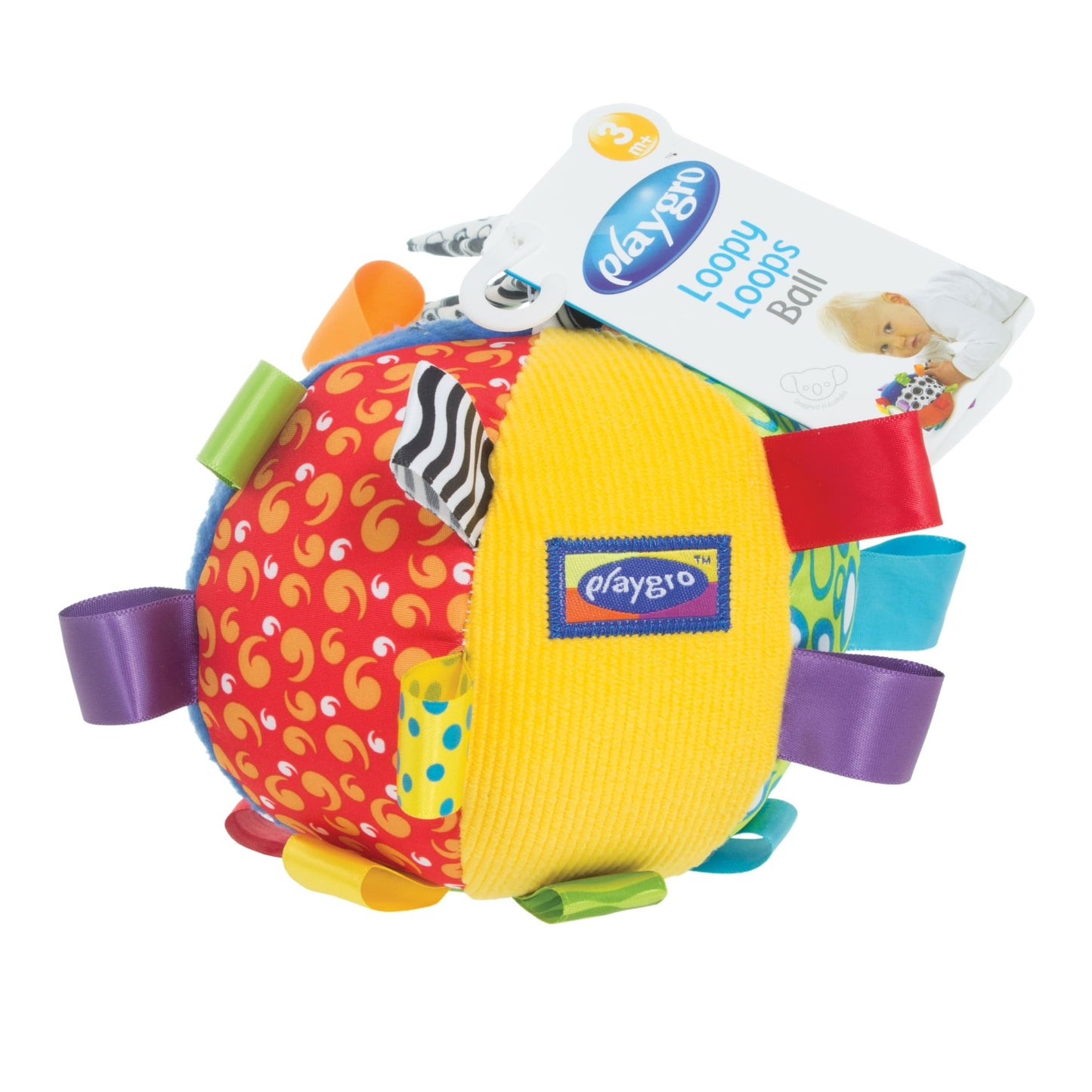 Playgro Kick & Play Loopy Loops Ball - Interactive Sensory Development Toy for Babies 3+ Months - Boosts Touch, Movement Skills with Fun Football Design - Crawling Baby Toy - Medaid International