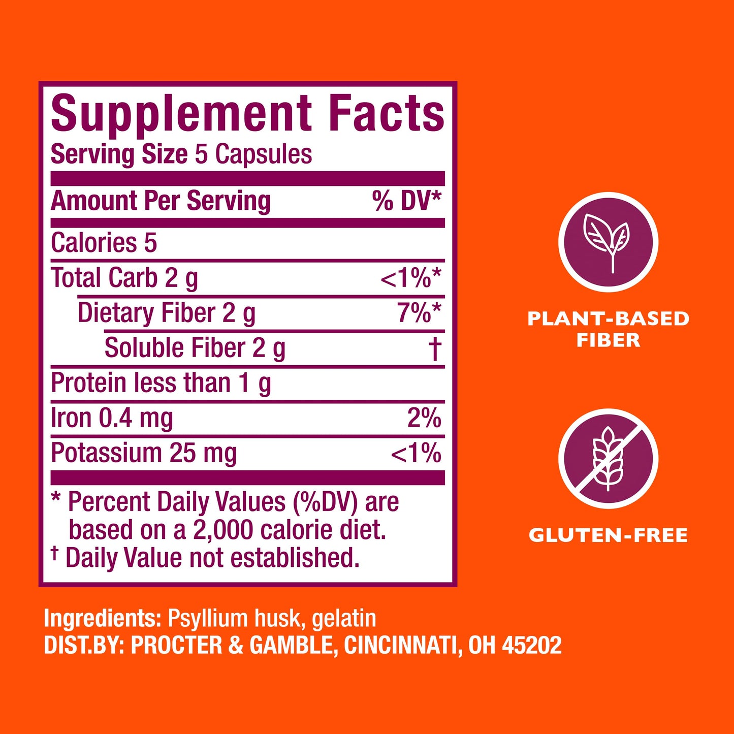 Metamucil, Fiber Capsules, 3-in-1 Psyllium Husk Fiber, 300 Capsules, Daily Fiber Supplement, Help support digestive health*, heart health by lowering cholesterol†, and healthy blood sugar levels*. - Medaid International