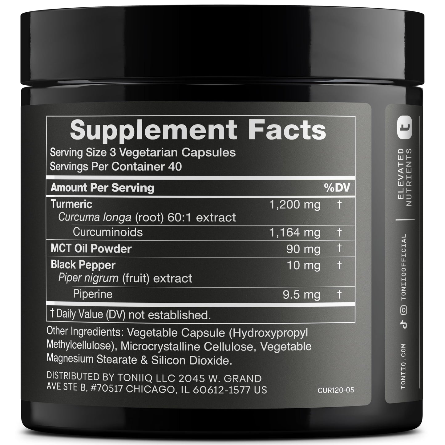 Turmeric Curcumin - Ultra High Potency 60:1 Extract with 97% Curcuminoids - 1200mg Per Serving - Black Pepper & MCT Oil for Enhanced Absorption - Third-Party Lab Tested - 120 Capsules - Medaid International