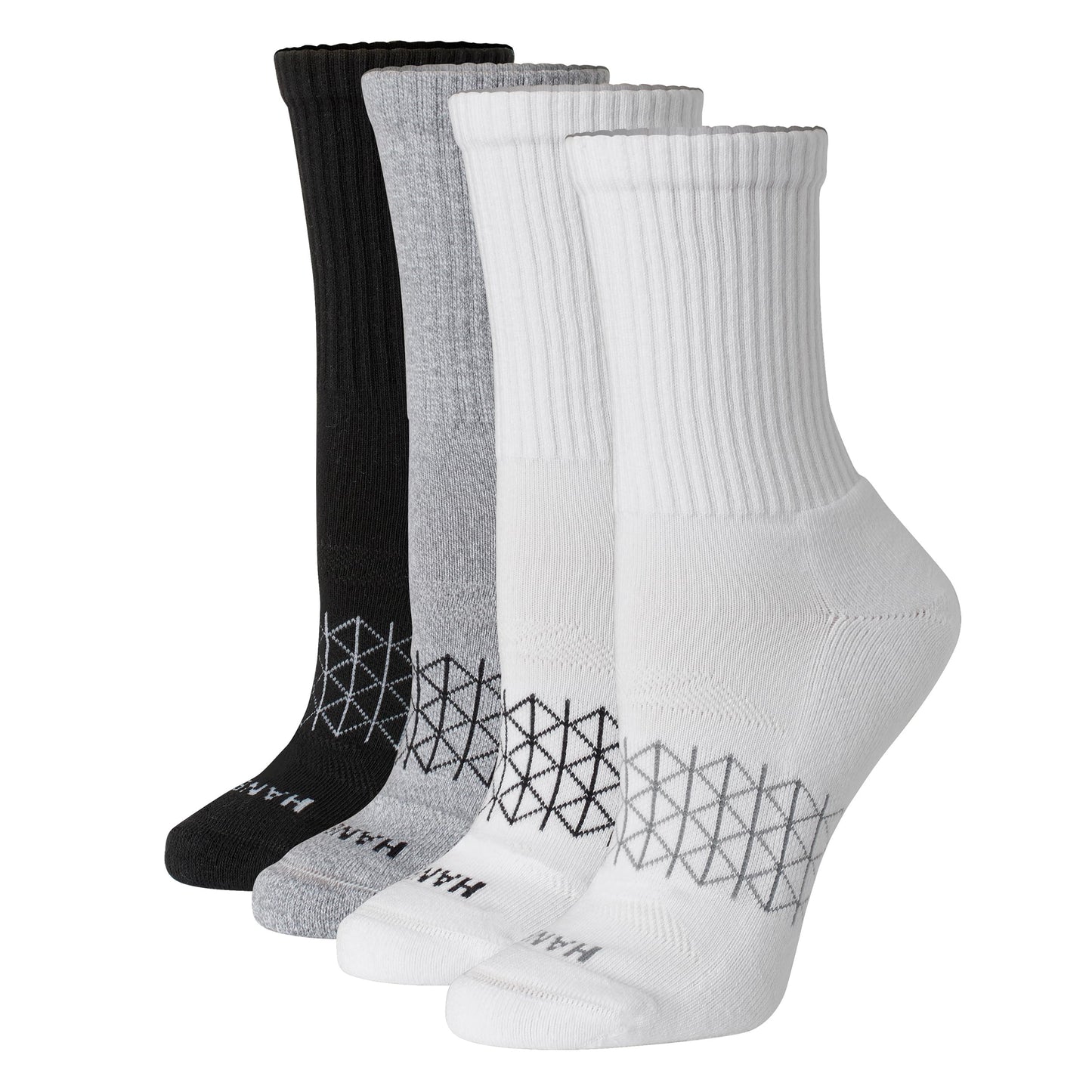 Hanes Women's Cushioned Crew Socks, Absolute Active Crew Socks for Women, Seamless Toe, 4-Pairs - Medaid International