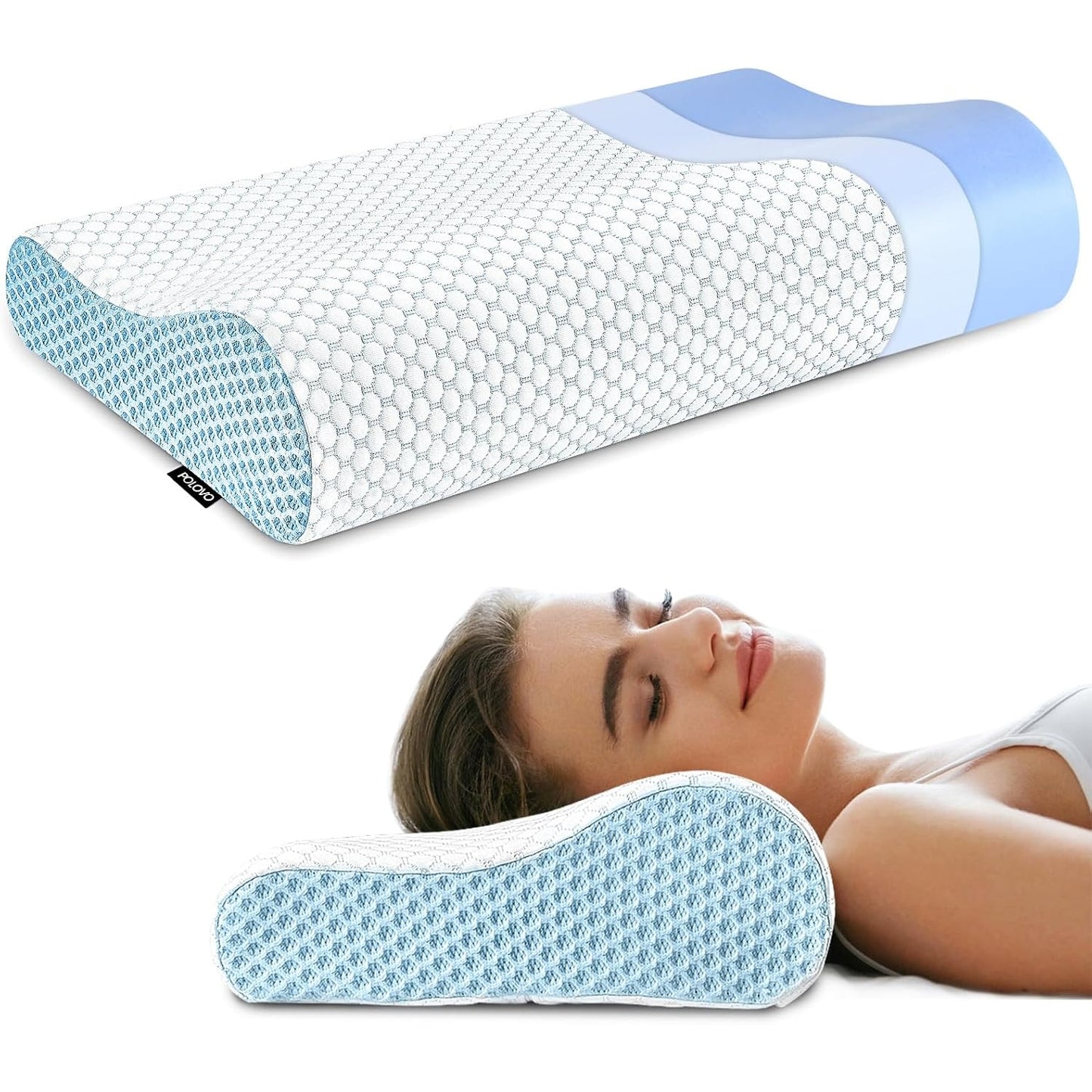 Neck Pillow Contour Memory Foam Pillows for Pain Relief Bed Pillow for Sleeping, Ergonomic Pillow for Neck and Shoulder Pain, Orthopedic Cervical Pillow for Side Back Stomach Sleeper - Medaid International