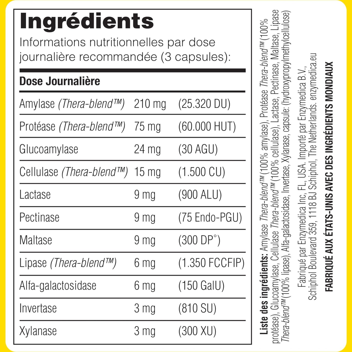 Enzymedica, Digest Basic, Formule Enzymatique, Réduit Gaz Et Ballonnements, Améliore L'Absorption Des Nutriments Et L'Énergie, Magnésium, Phytase, Sans Gluten, Sans Produits Laitiers, 180 Capsules - Medaid International
