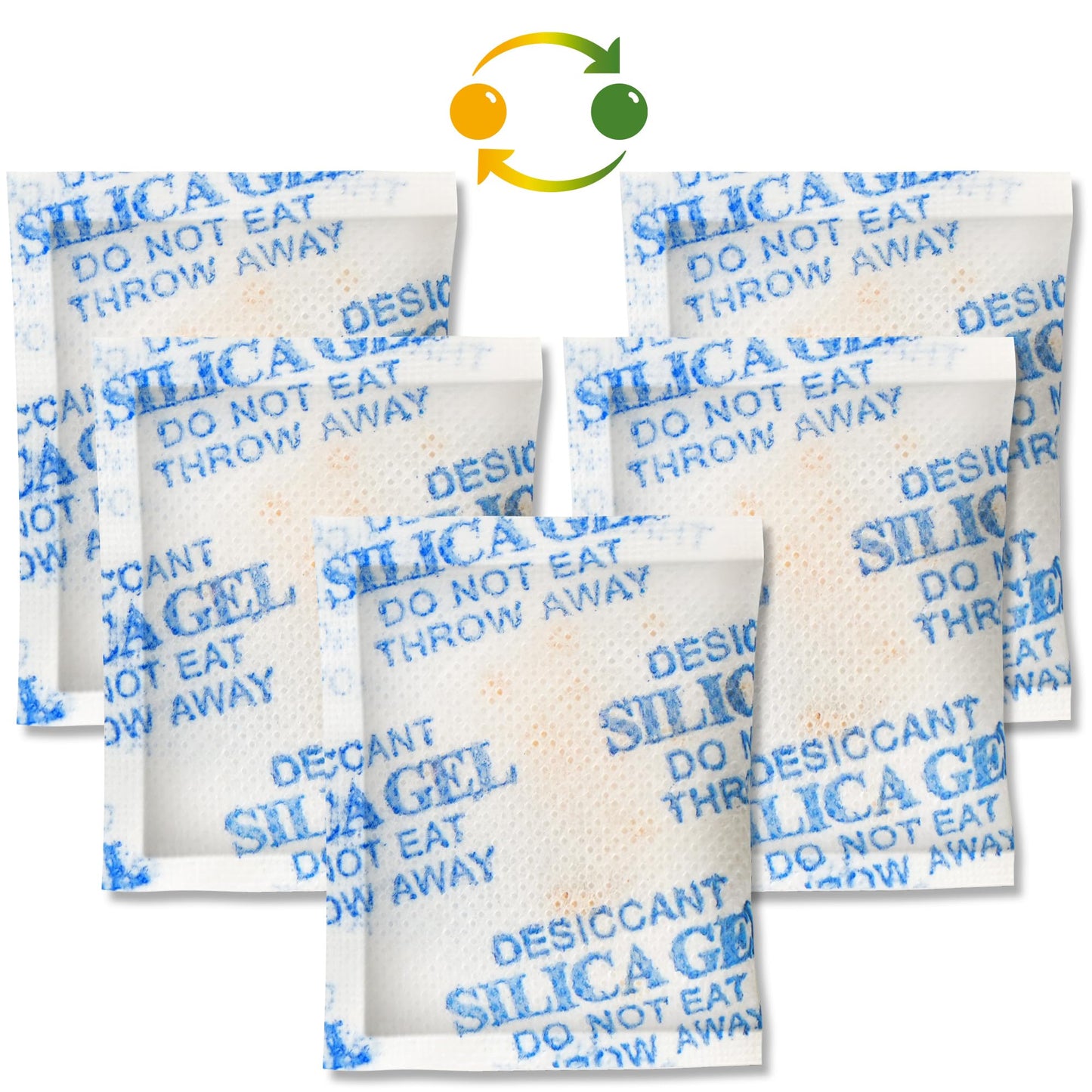 LotFancy 5 Gram (50 Pack) Silica Gel Packets, Color Indicating Desiccant - Rechargeable Moisture Absorbers for Food Storage, Electronics, 3D Filament & Safes - Medaid International