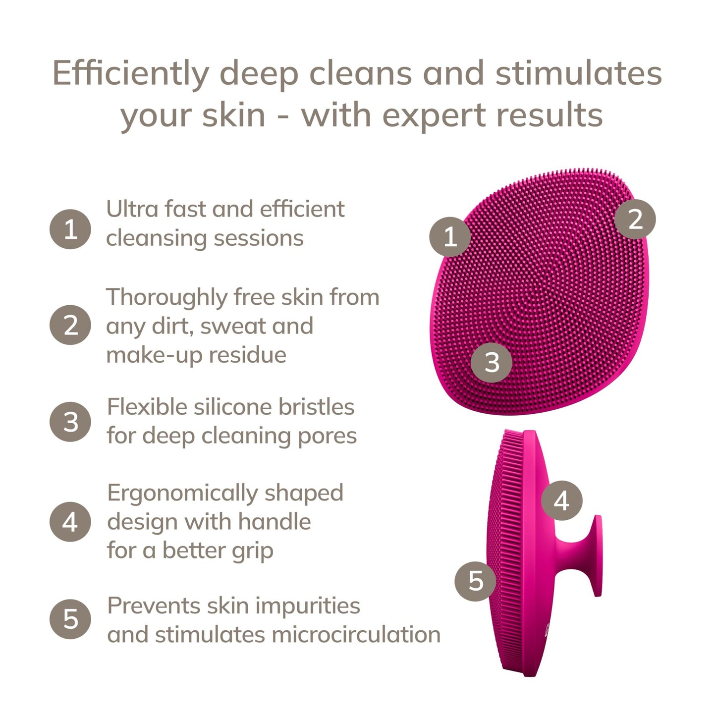 GESKE SmartAppGuided Facial Brush - 4 in 1 Professional Facial Cleansing Brush with Soft Silicone Bristles - Gentle Routine Skincare - Medaid International