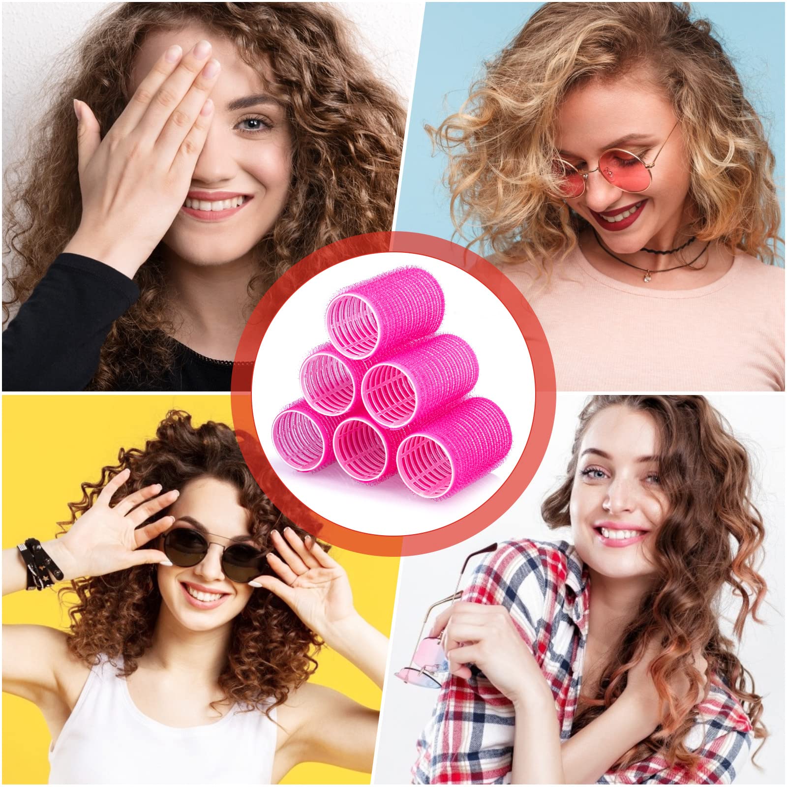 Hair Curlers Rollers, 12Pcs Hair Rollers Hair Curlers Self Grip Holding Rollers with 12 Pcs Hair Clips for Long Medium Short Thick Fine Thin Hair Bangs Volume - Medaid International