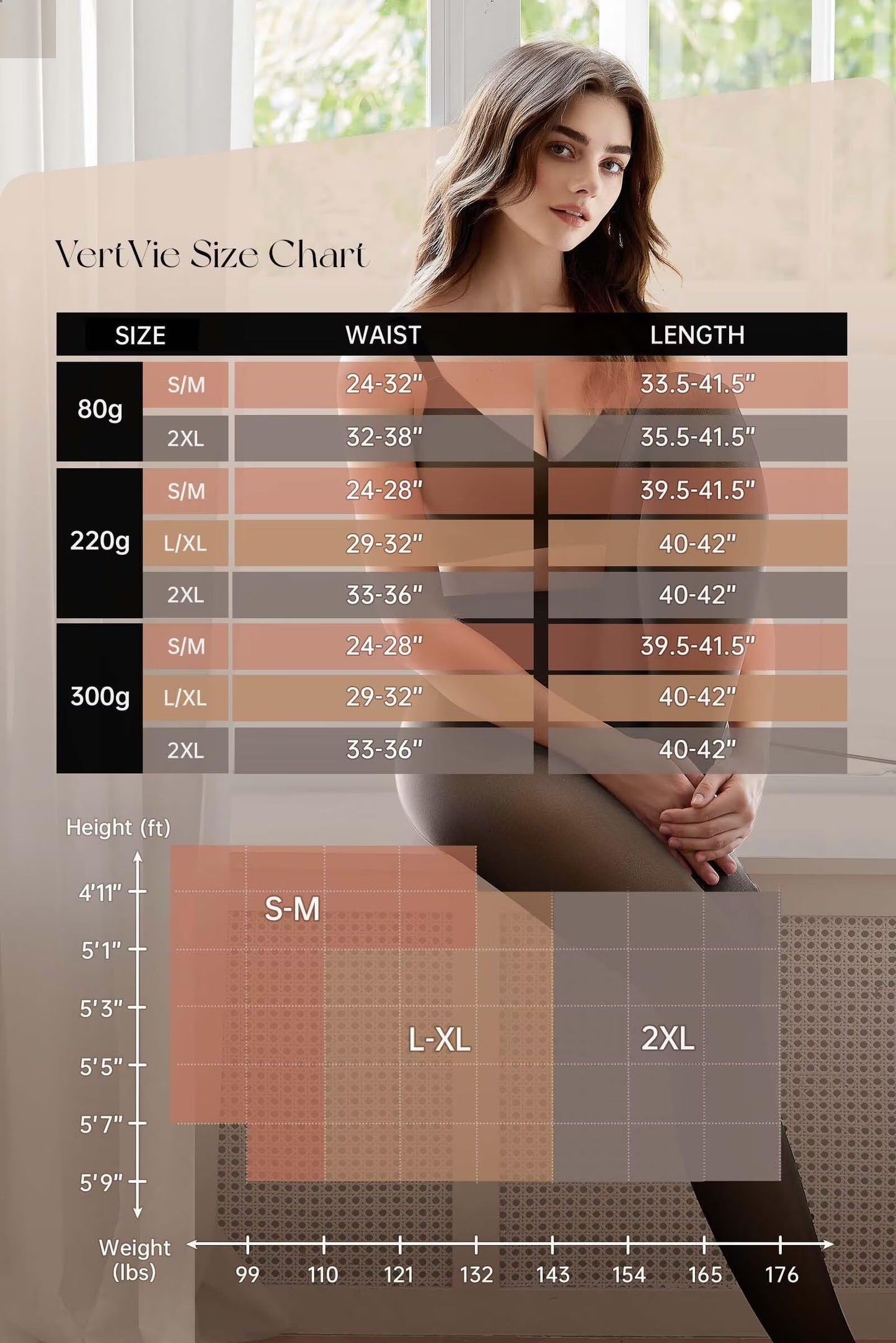 Vertvie 2 Pairs Fleece Lined Tights for Women Thermal Pantyhose Fake Translucent Winter Warm Tights Thick Leggings (220g-Thin Fleece,Coffee Sheer/Black Sheer,Small-Medium) - Medaid International