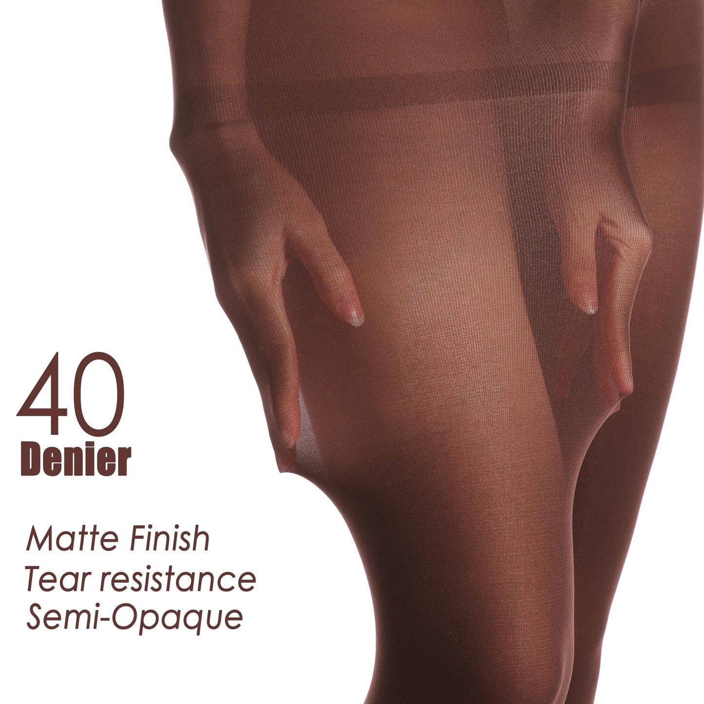 ZIHUA 2 Pairs Semi Opaque 40 Denier Black Tights for Women, Ladder Resistant Tights for Women Black Brown M - Medaid International