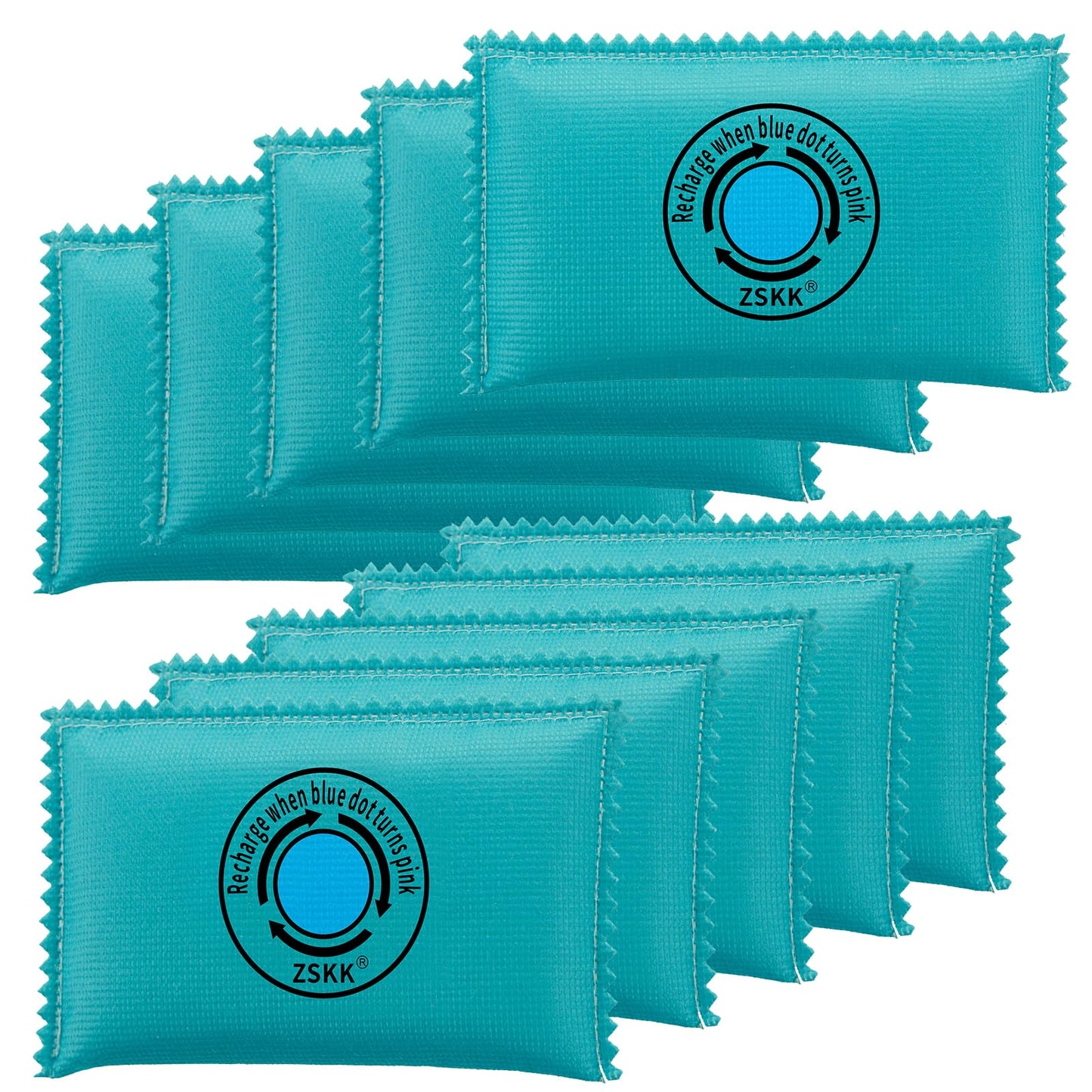 ZSKK 100g Rechargeable Desiccant Pack of 10,Silica Gel Desiccant Packets,Moisture Absorbers for Storage Bins, Suitcase, Gun Safe, 3D Filaments, Electronics,Desiccant Dehumidifier for Closets,Cars - Medaid International