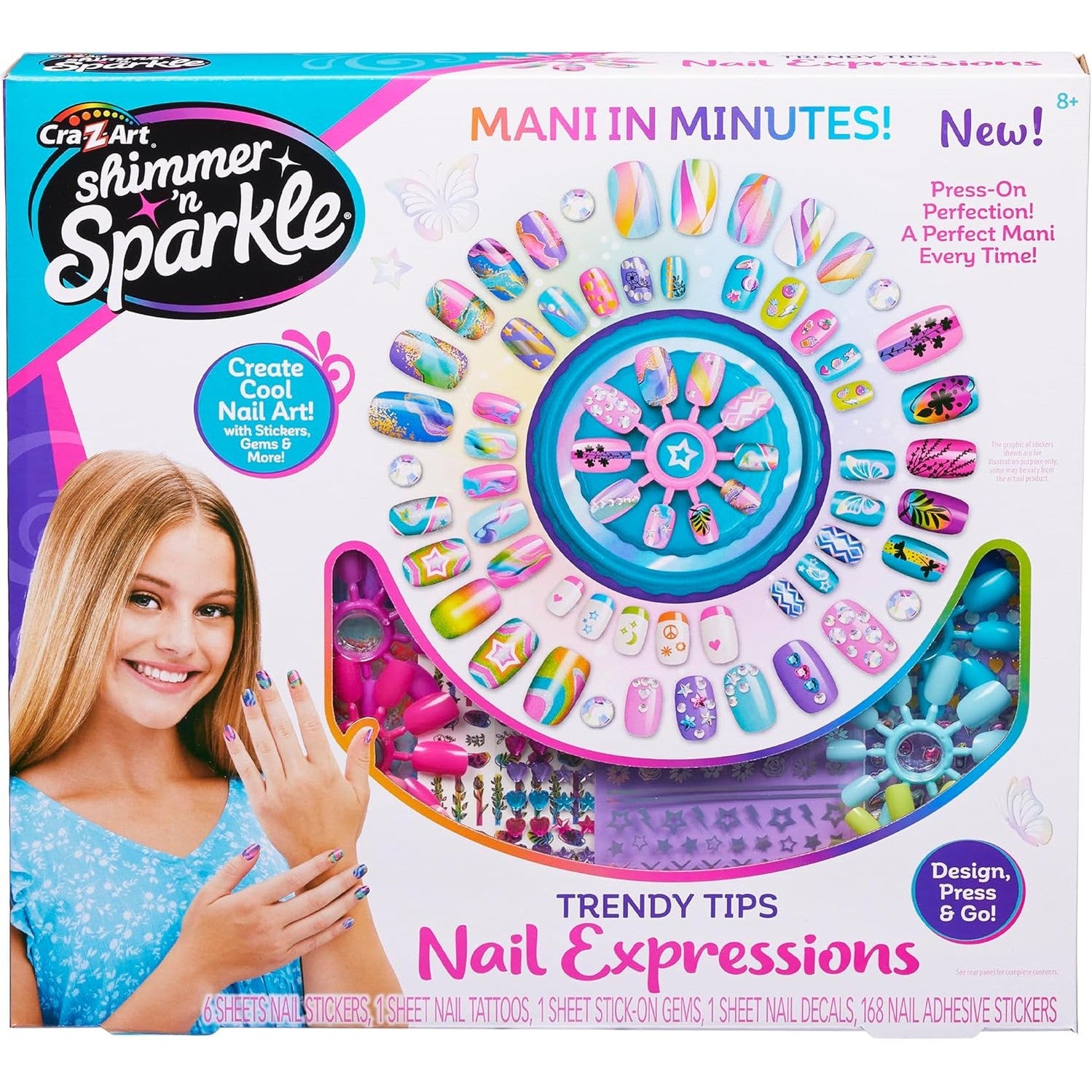 Shimmer N Sparkle Nail Expressions With Stickers & Gems - Medaid International
