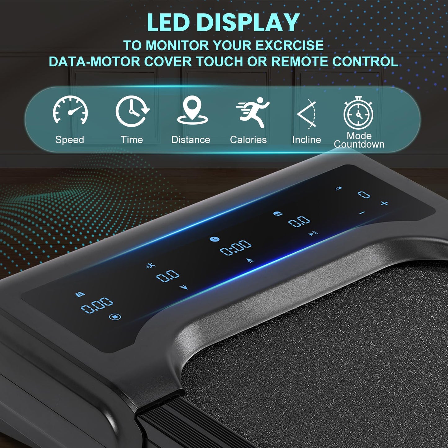 Walking Pad Treadmill with Auto Incline, Under Desk Treadmills, 2 in 1 Portable Walking Treadmill for Walking Running, 2.5HP Low Noise Treadmill with Remote Control and LED Display, Black - Medaid International