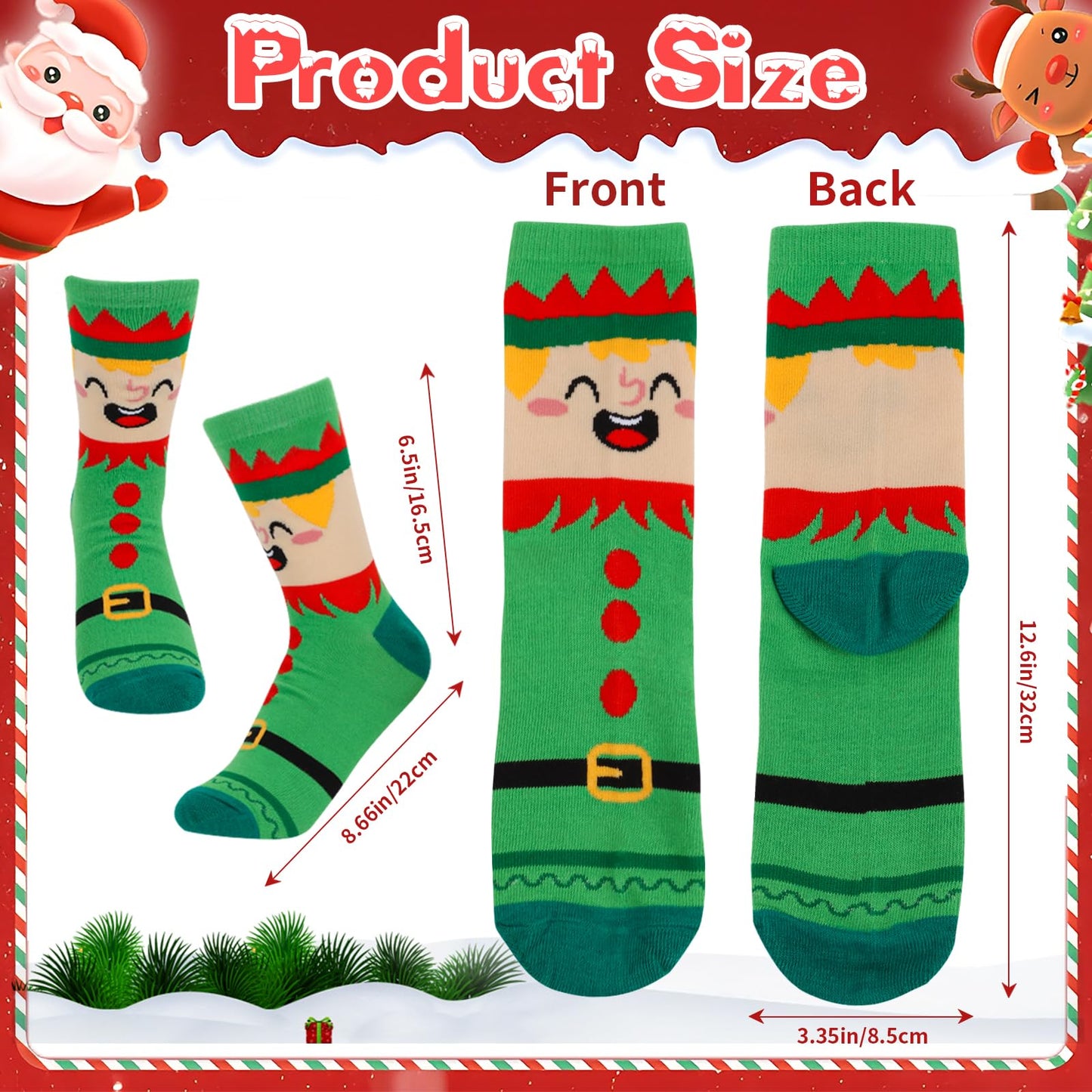 CCINEE 12 Pairs Christmas Holiday Socks Unisex, Festive Christmas Socks Bulk Novelty Cozy Cotton Sock for Adults Women Men Winter Xmas Holiday Gifts Stocking Stuffers - Medaid International