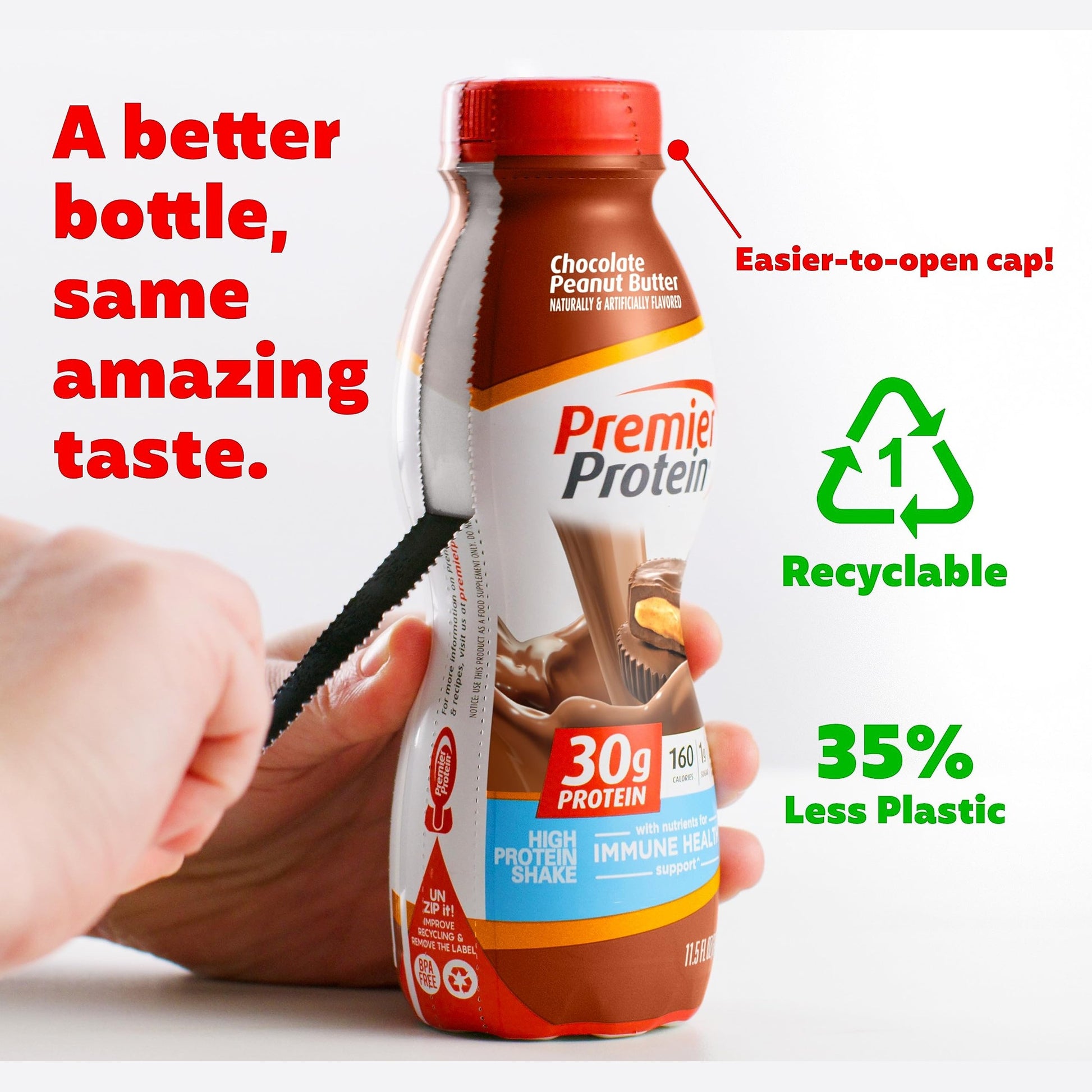 Premier Protein Shake, Chocolate Peanut Butter, 30g Protein, 1g Sugar, 24 Vitamins & Minerals, Nutrients to Support Immune Health, 11.5 Fl Oz, 12 Count - Medaid International