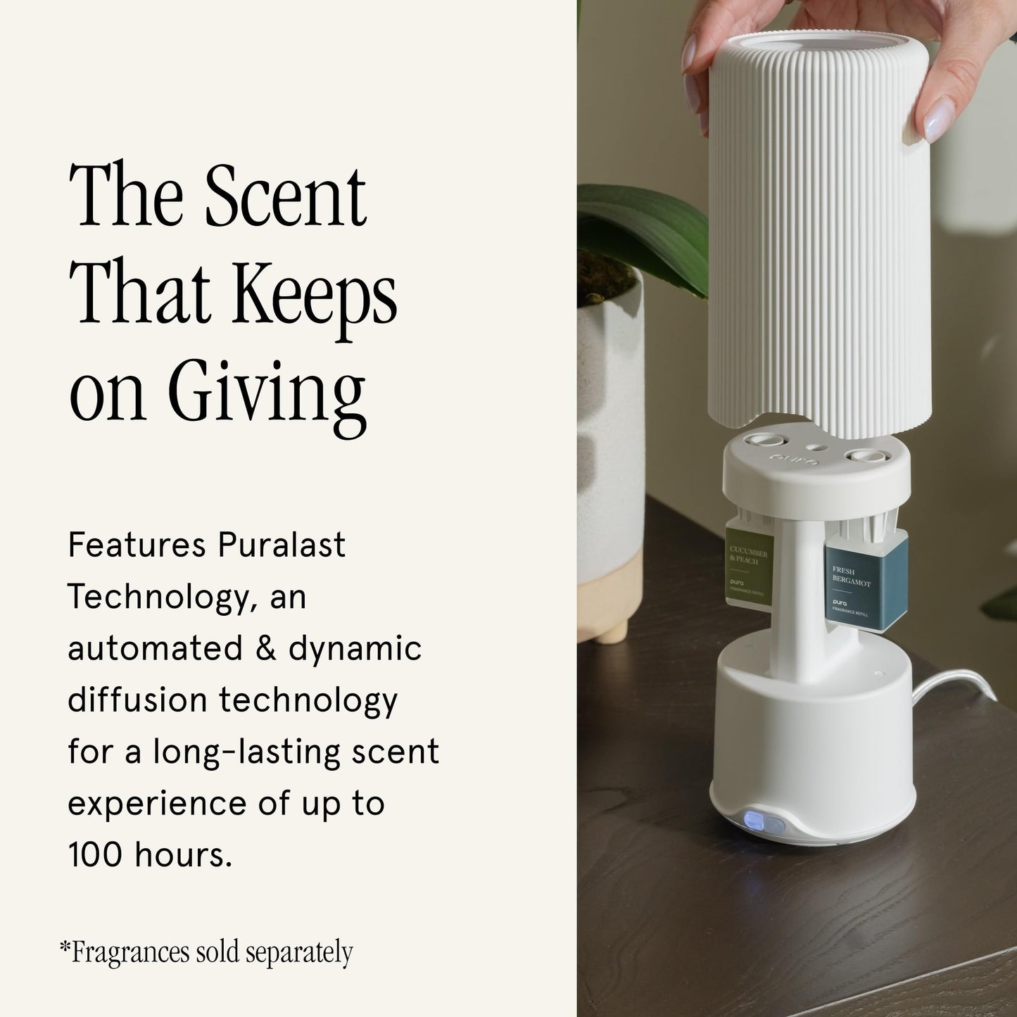 Pura Plus Smart Home Fragrance Diffuser for Large Spaces - Adjust Scent Intensity, Set Schedules & Timers, and More in Pura App - Fragrances Sold Separately - White - Medaid International