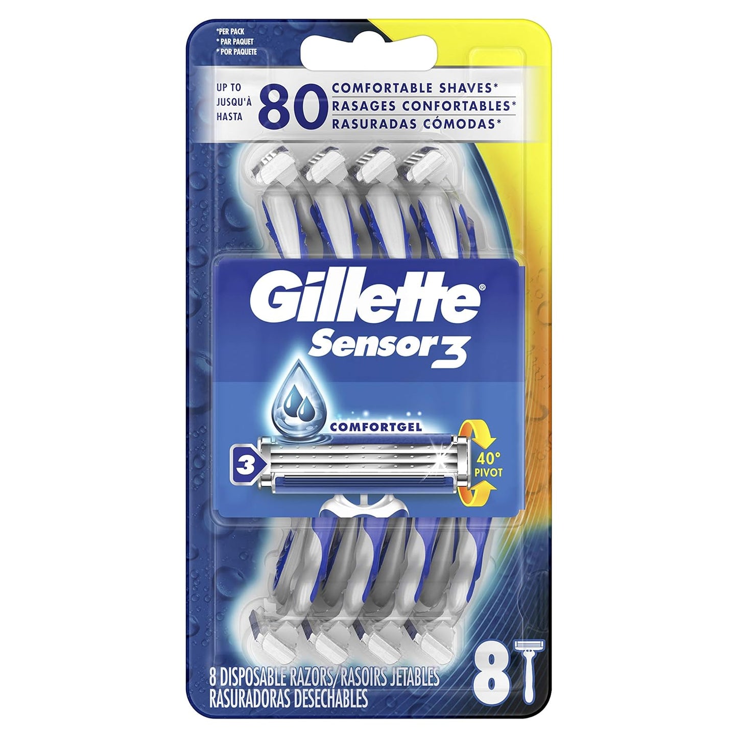 Gillette Series 3X Action Shave Gel, Sensitive Twin Pack, 7 Oz (Pack of 2) - Medaid International