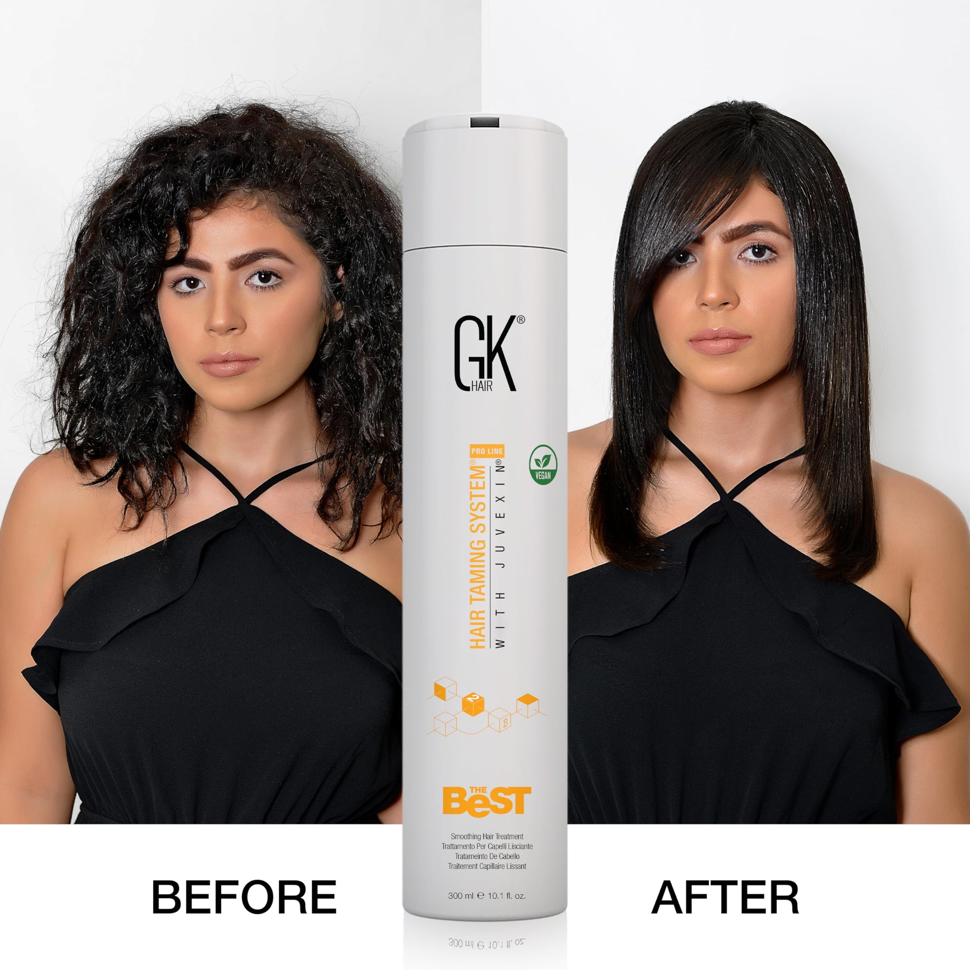 GK HAIR The Best Smoothing Keratin Treatment Professional Brazilian Blowout Complex for Silky Smooth & Frizz-Free Hair Temporary Straightening Long Lasting Shine -10.1 Fl Oz - Medaid International