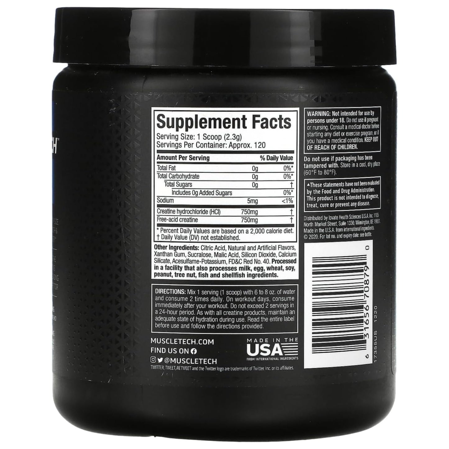 MuscleTech Cell-Tech Creactor - Creatine HCl Formula - Muscle Builder for Men & Women - Creatine HCl + Free-Acid Creatine Supplements - Fruit Punch Extreme, 120 Servings - Medaid International