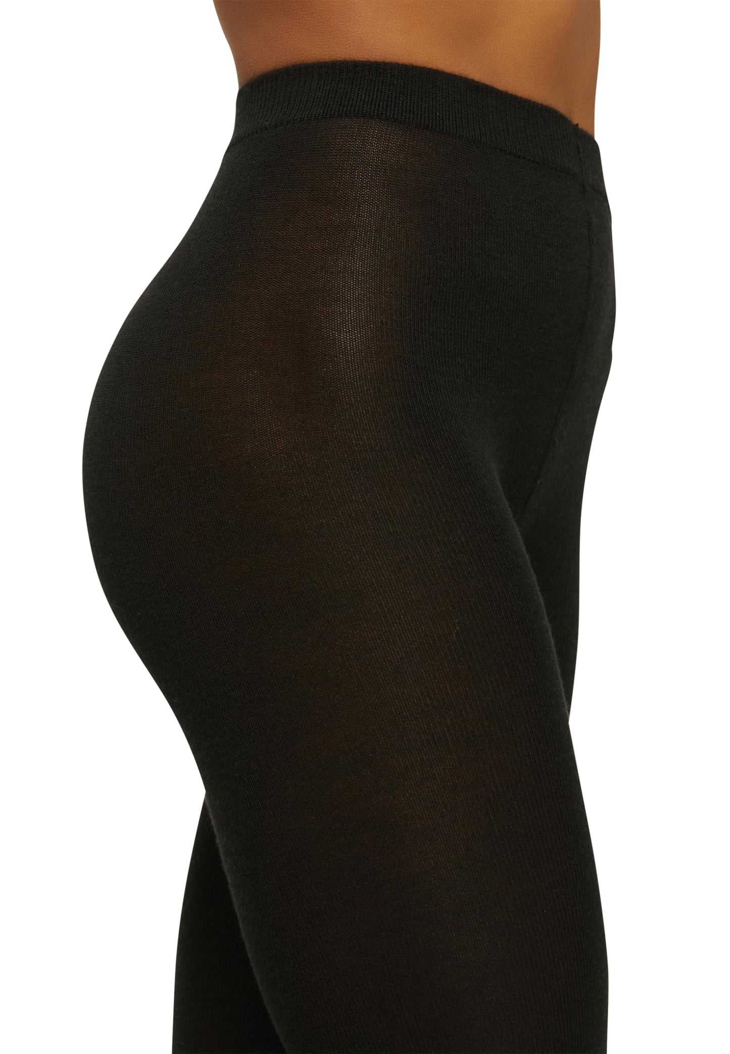 Wolford Cashmere Silk Tights Leggings for Women 250 Denier Opaque Matte Fair Silk Footless Comfortable Knitted-in Waistband - Medaid International