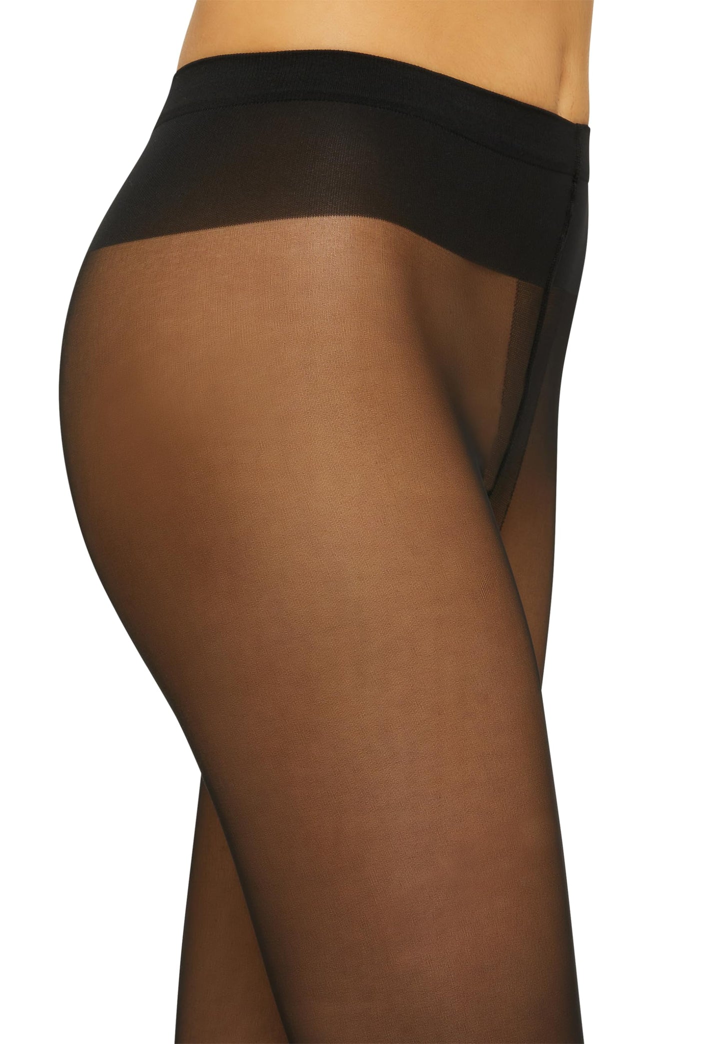 Wolford Individual 20 Denier Sheer Tights for Women Lightweight Matte Pantyhose with Reinforced Toe & Comfortable Waistband Black Black Medium - Medaid International