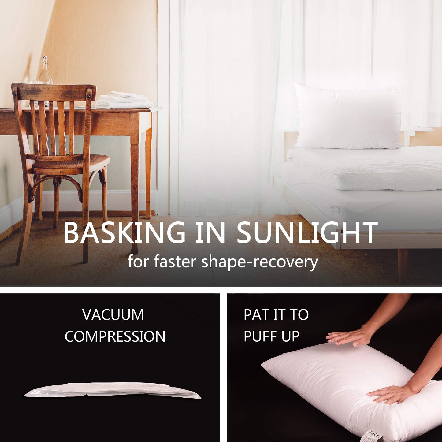 EDOW Luxury Soft Pillows for Sleeping, Fluffy Down Alternative Polyester Fiber Filled Pillow, Home&Hotel-Collection, Machine Washable - Medaid International