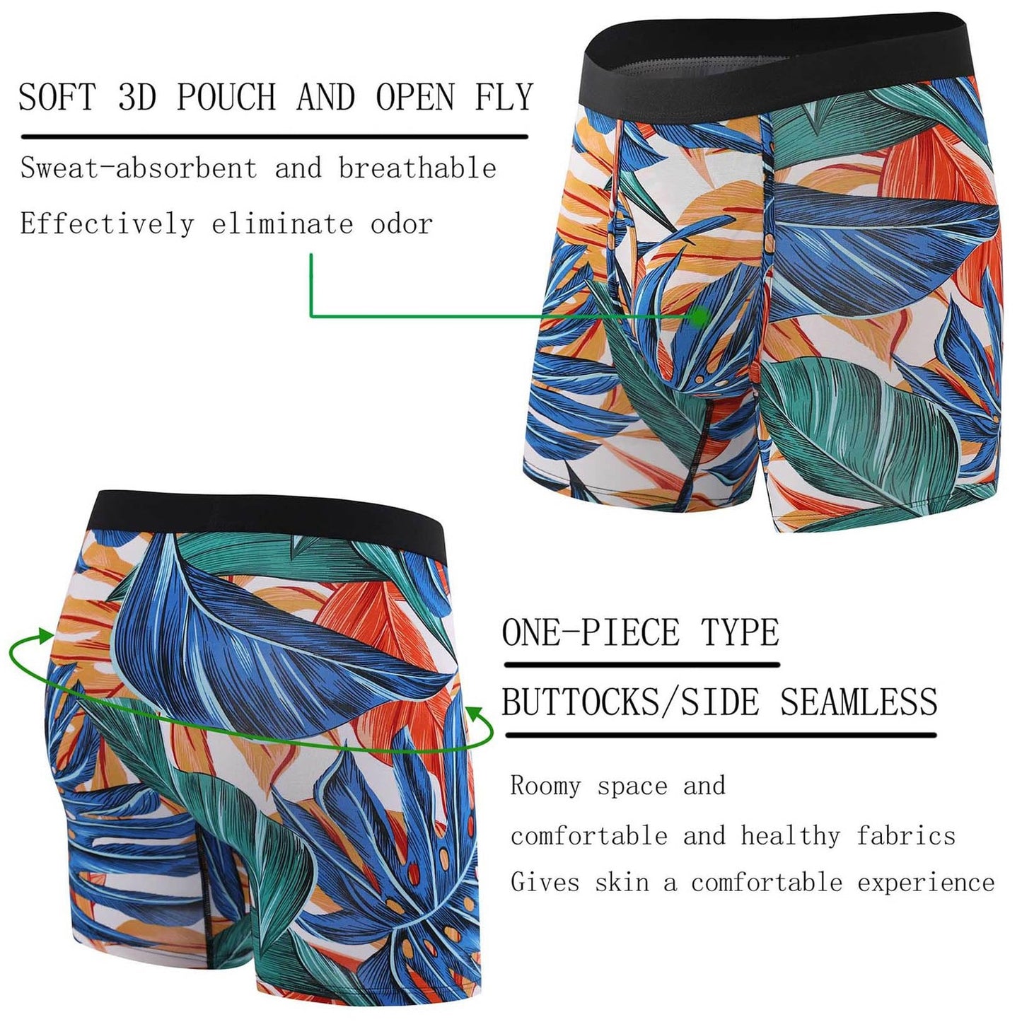 HAVVIS Men's Performance Underwear Boxer Briefs Soft Comfortable Bamboo Viscose Underwear for Men Multipack (as1, alpha, x_l, regular, regular, Boxer Briefs : B02-6 Pack) - Medaid International